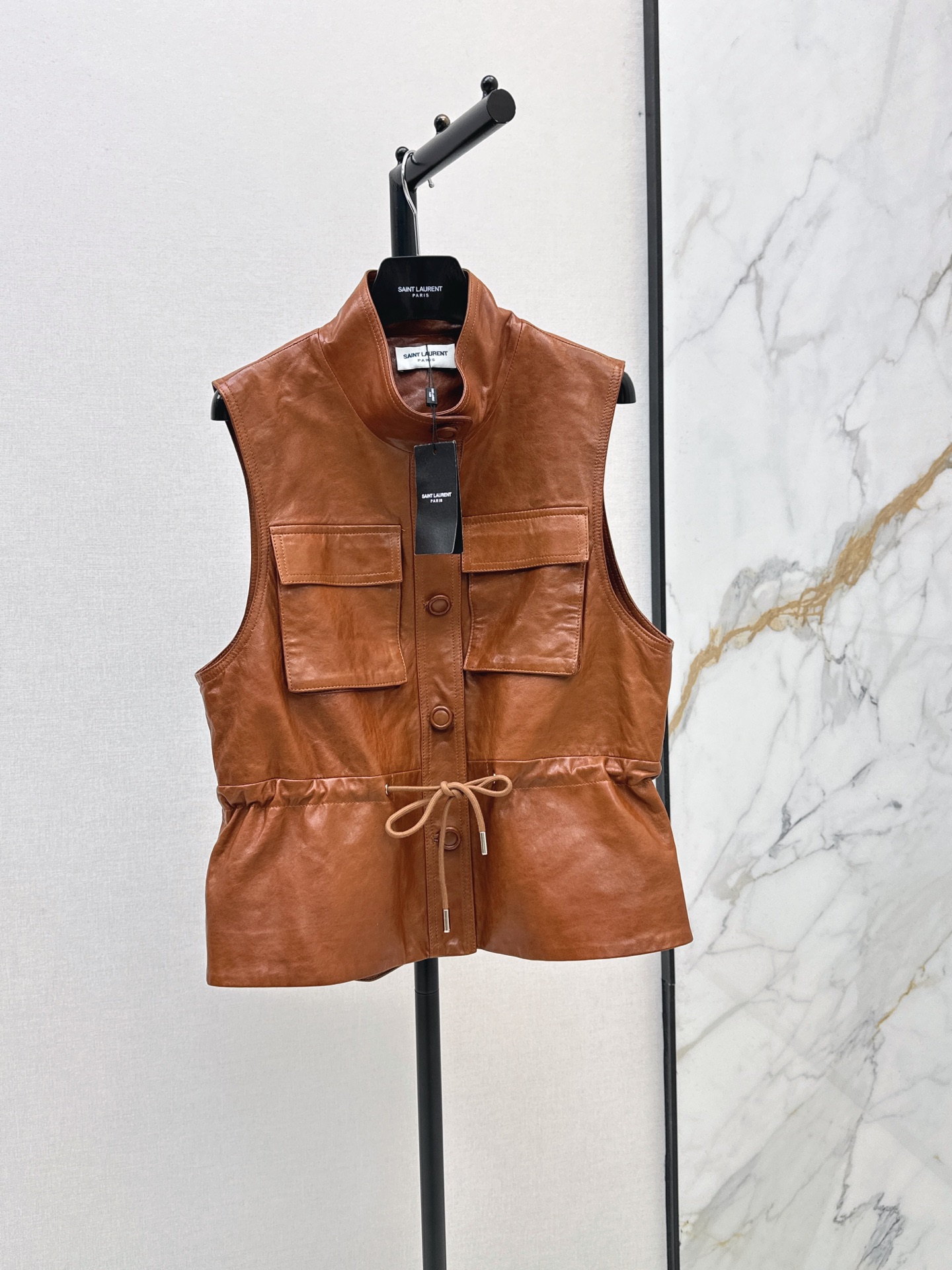 Sain 26fw leather vest jacket