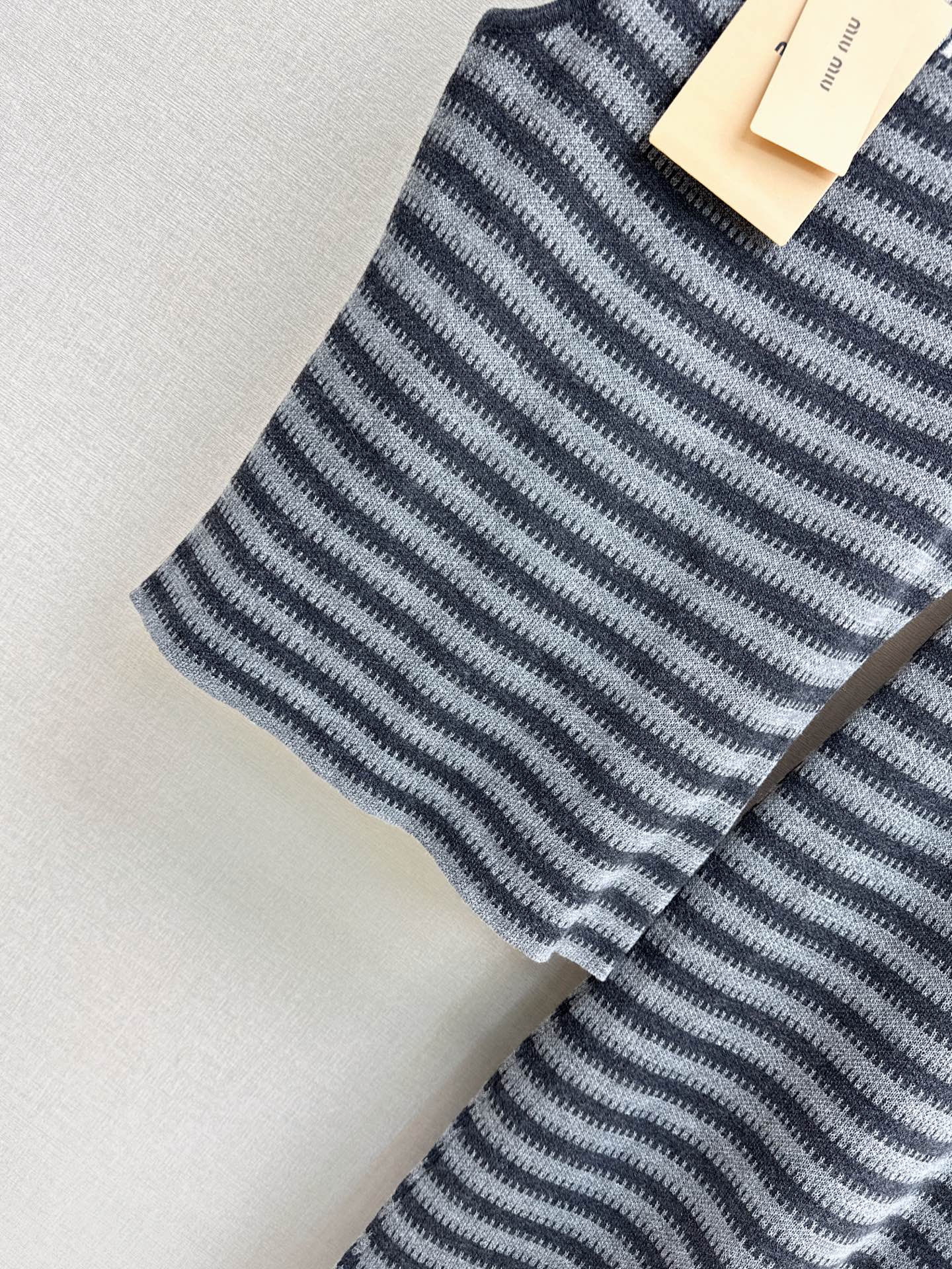 Miu 26fw stripe knit vest skirt sets
