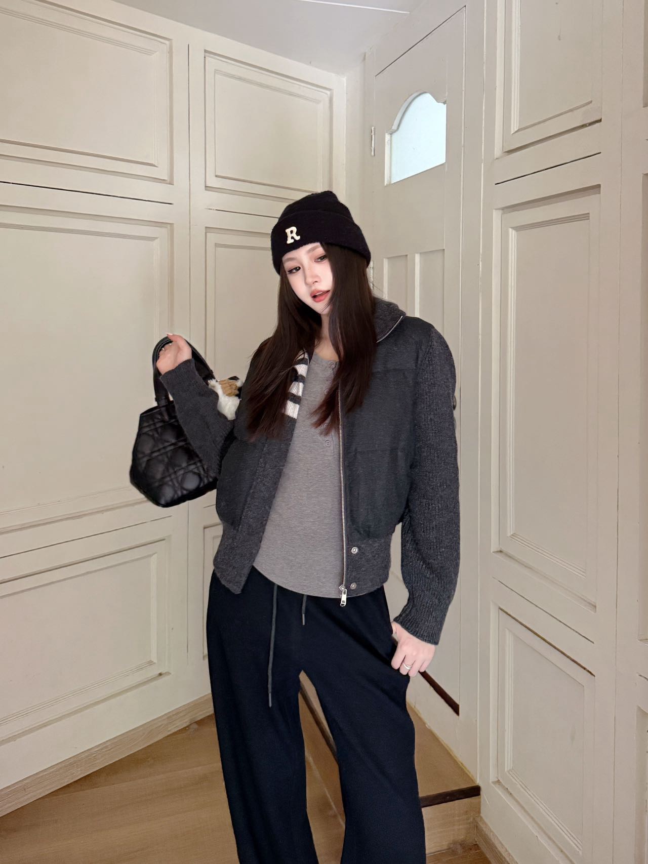 Thom 26fw knit contract down jacket