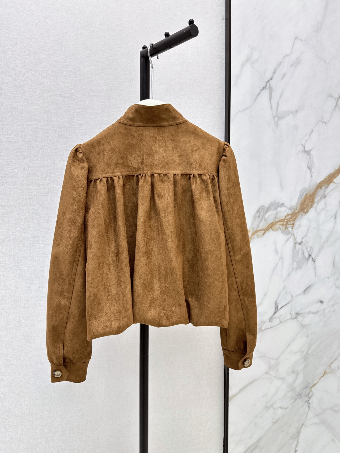 Chol 26fw suede fleece cropped jacket
