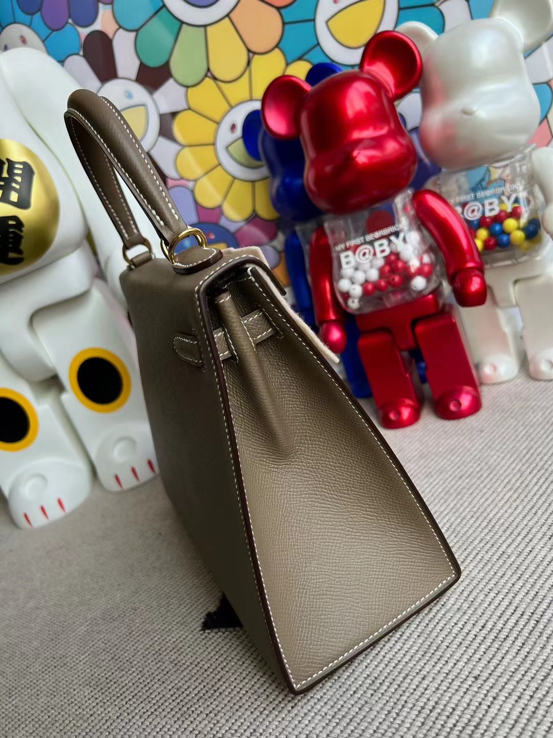 Herm kelly 25cm epsom gold