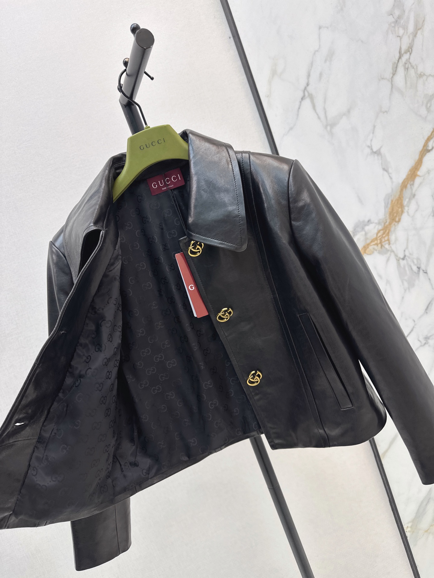 Guc 26fw leather jacket