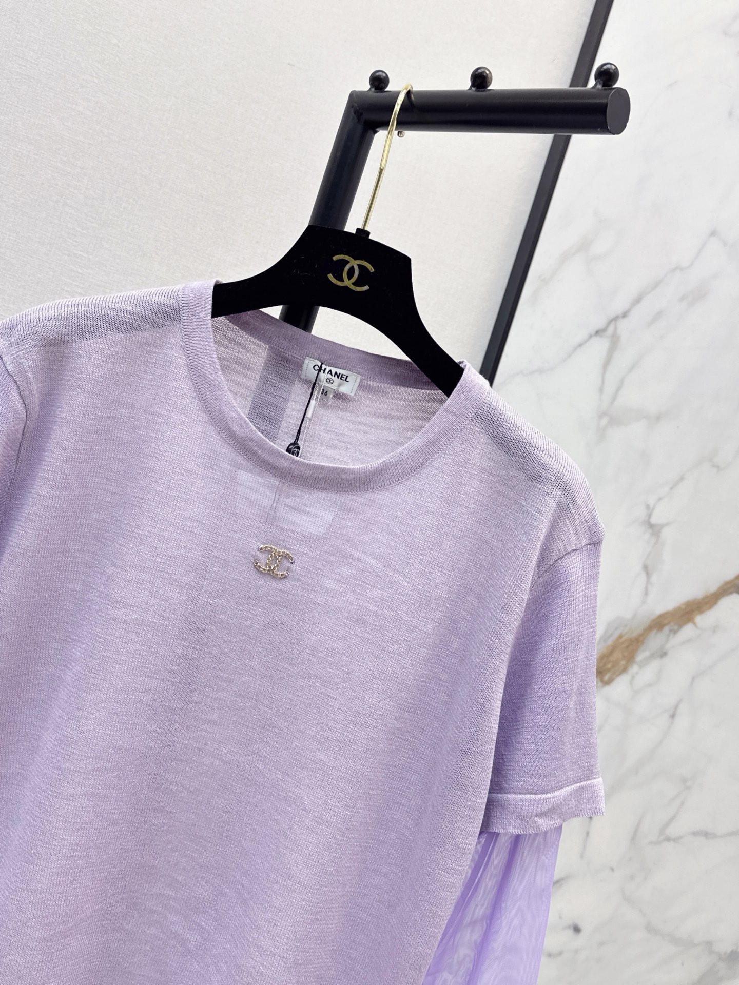 Chan 26ss 2in1 meash knitwear