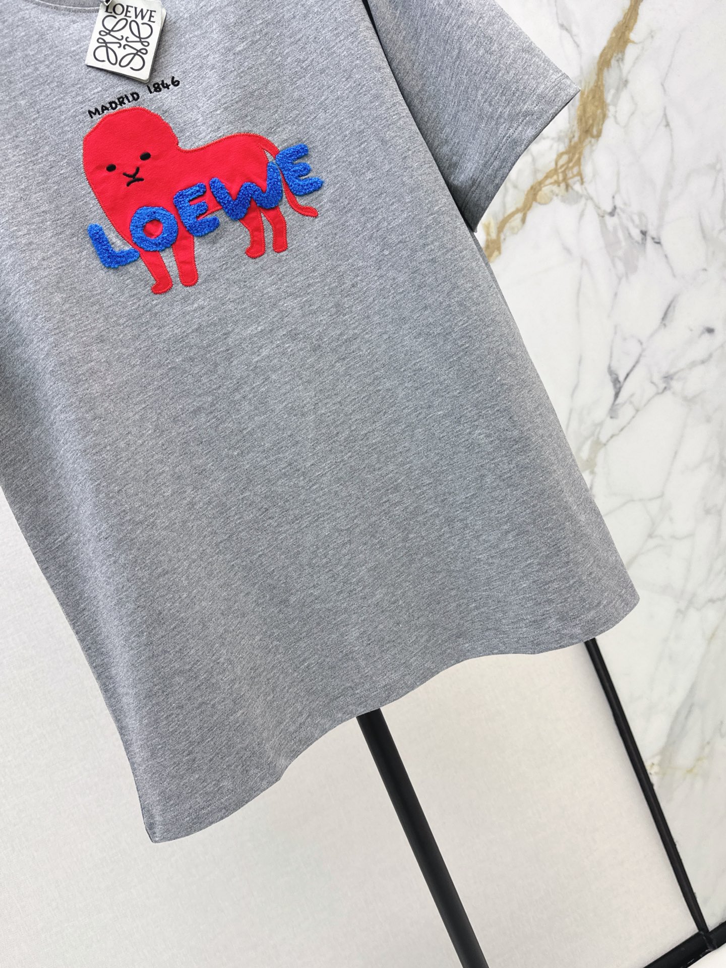 Loe 26ss print embroidery t-shirt
