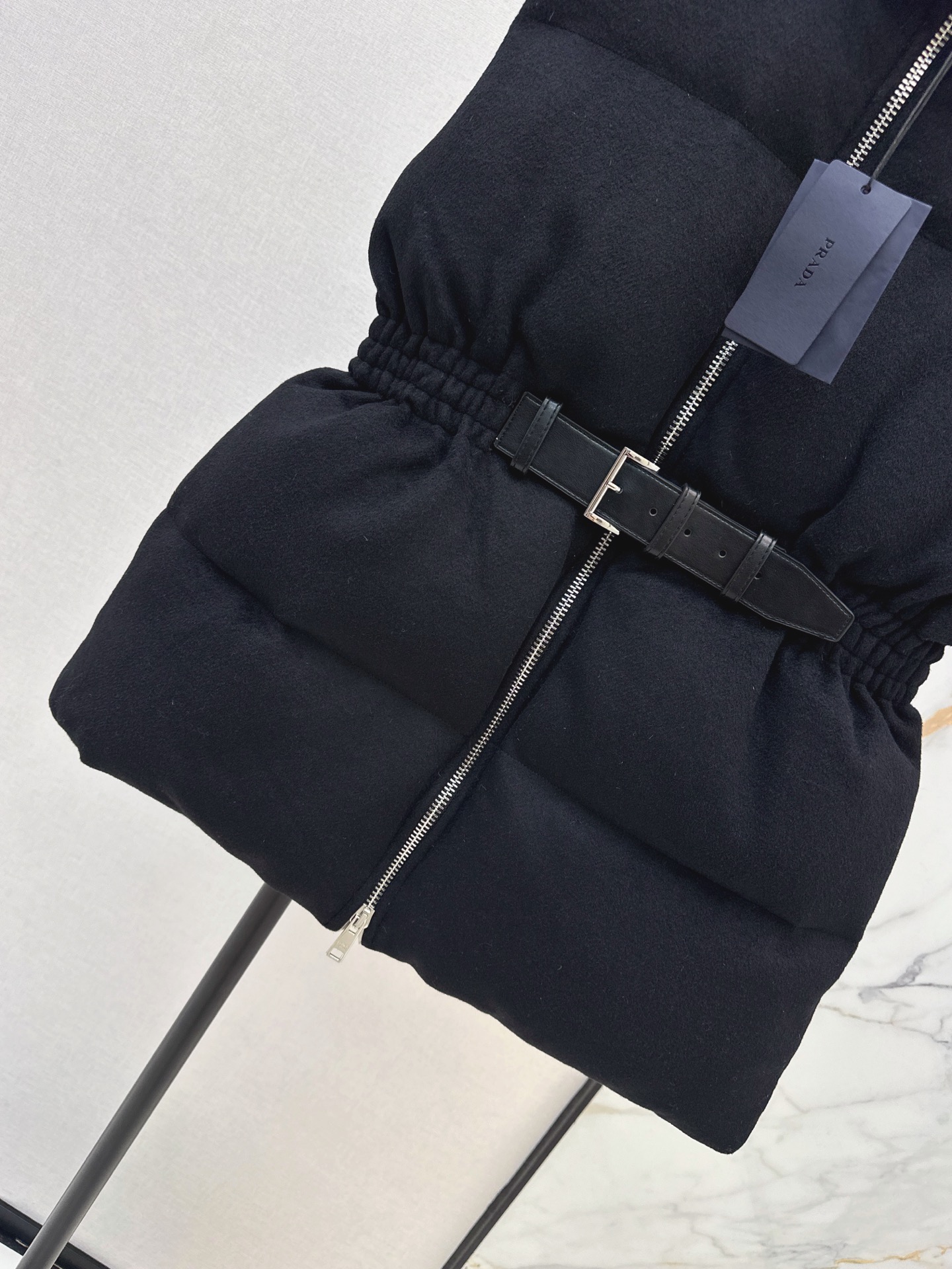 Pra 26fw woolen belted down vest