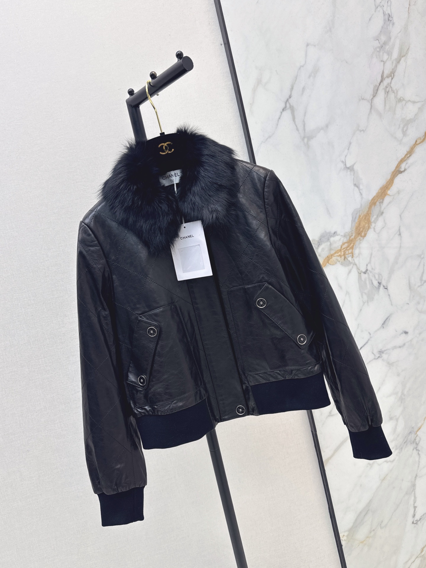 Chan 26fw leather jacket