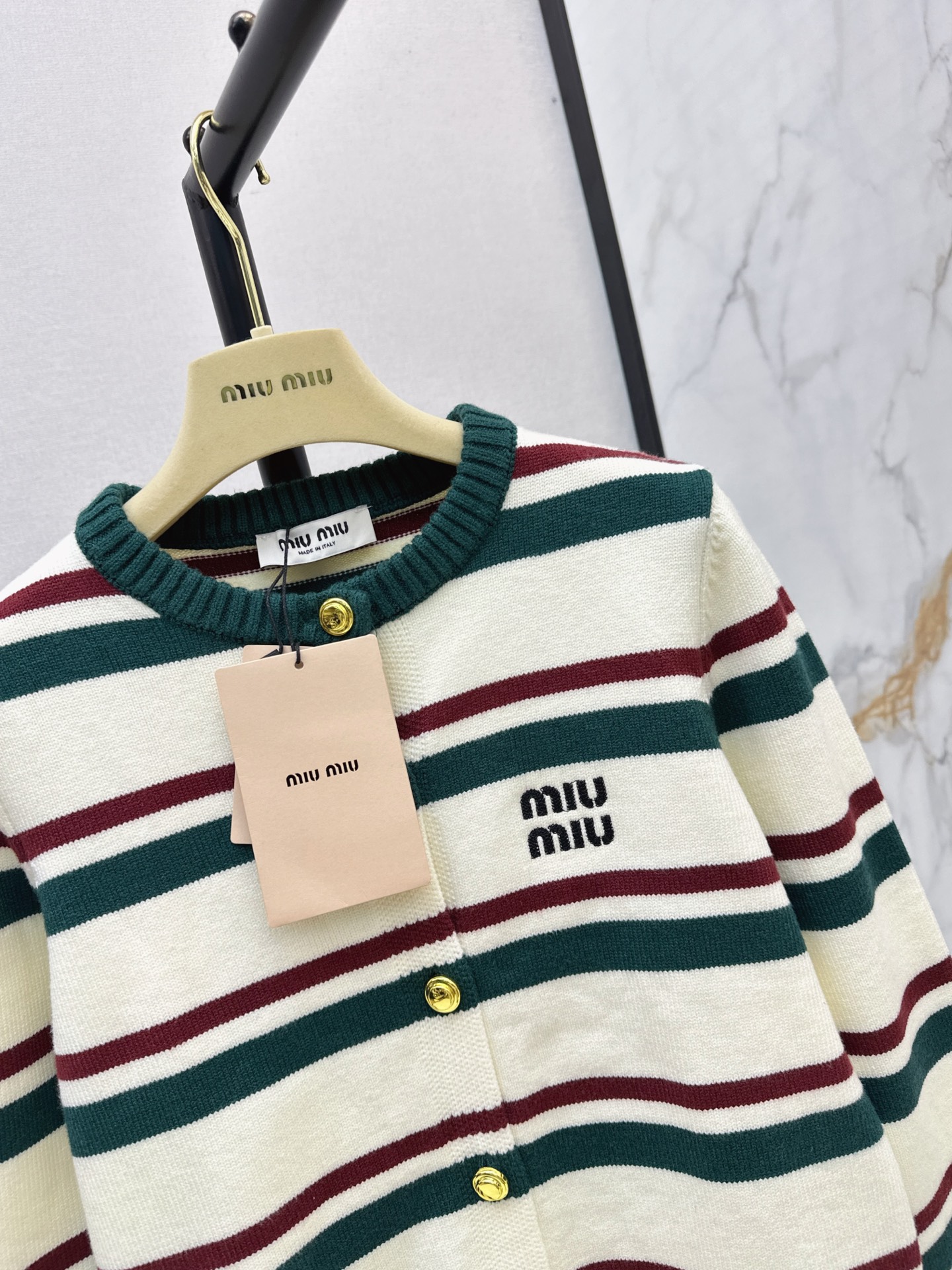 Miu 26fw stripe cardigan