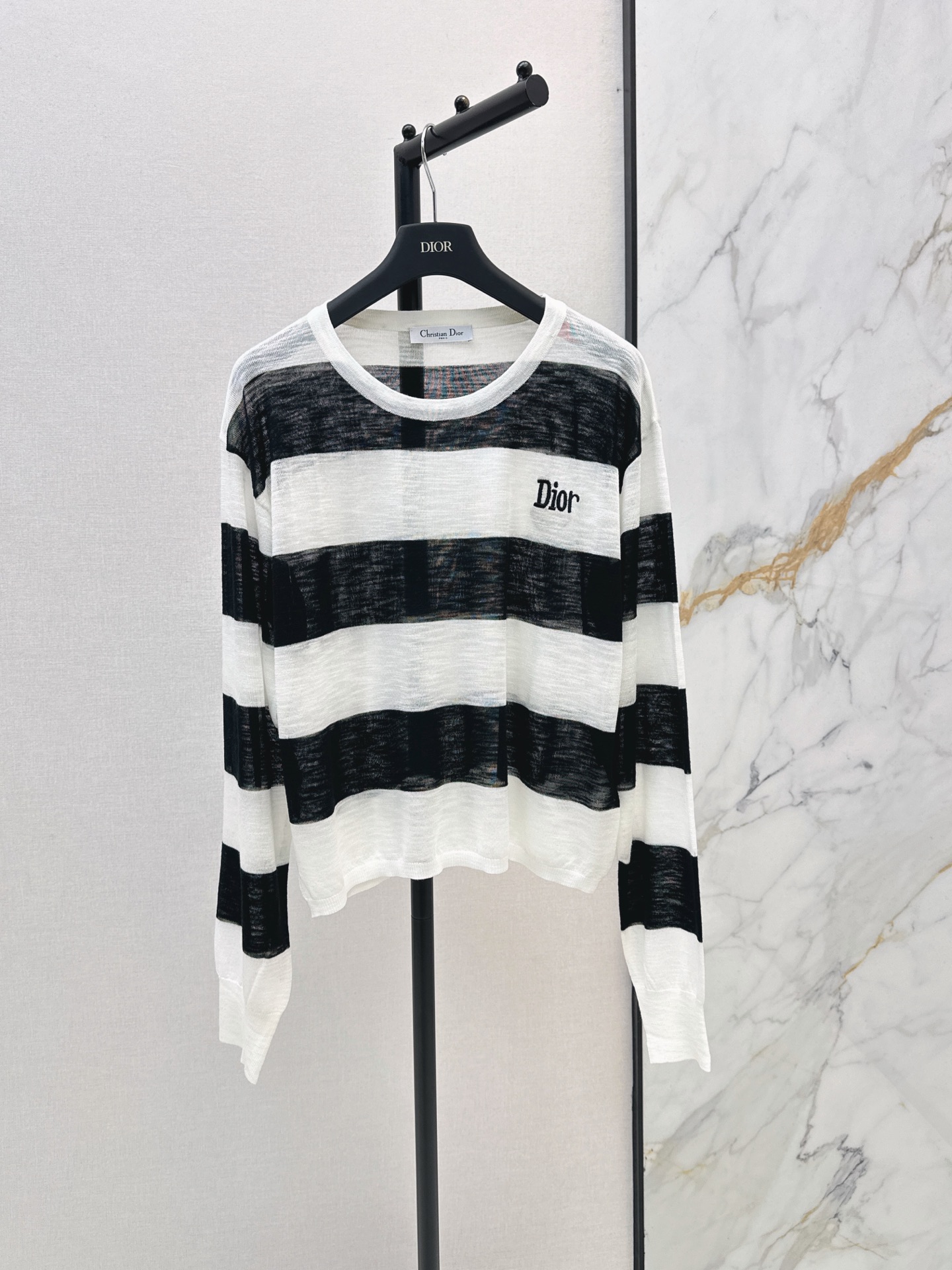 CD 26ss letter embroidery stripe knitwear