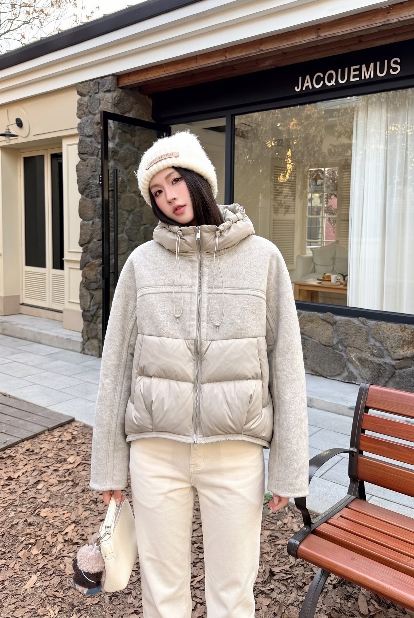 Max 26fw wool contract down jacket