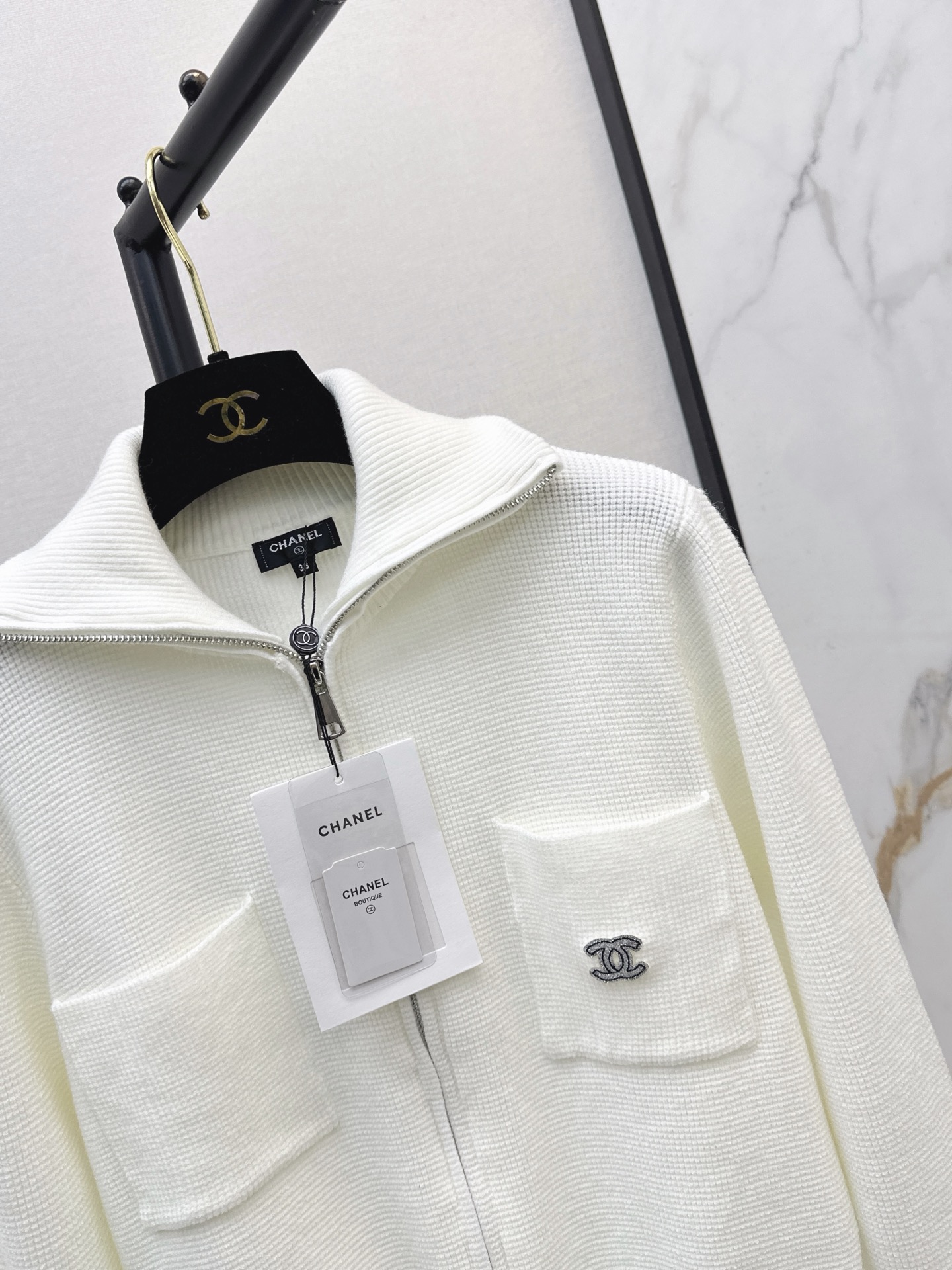 Chan 26fw zip-up knit cardigan
