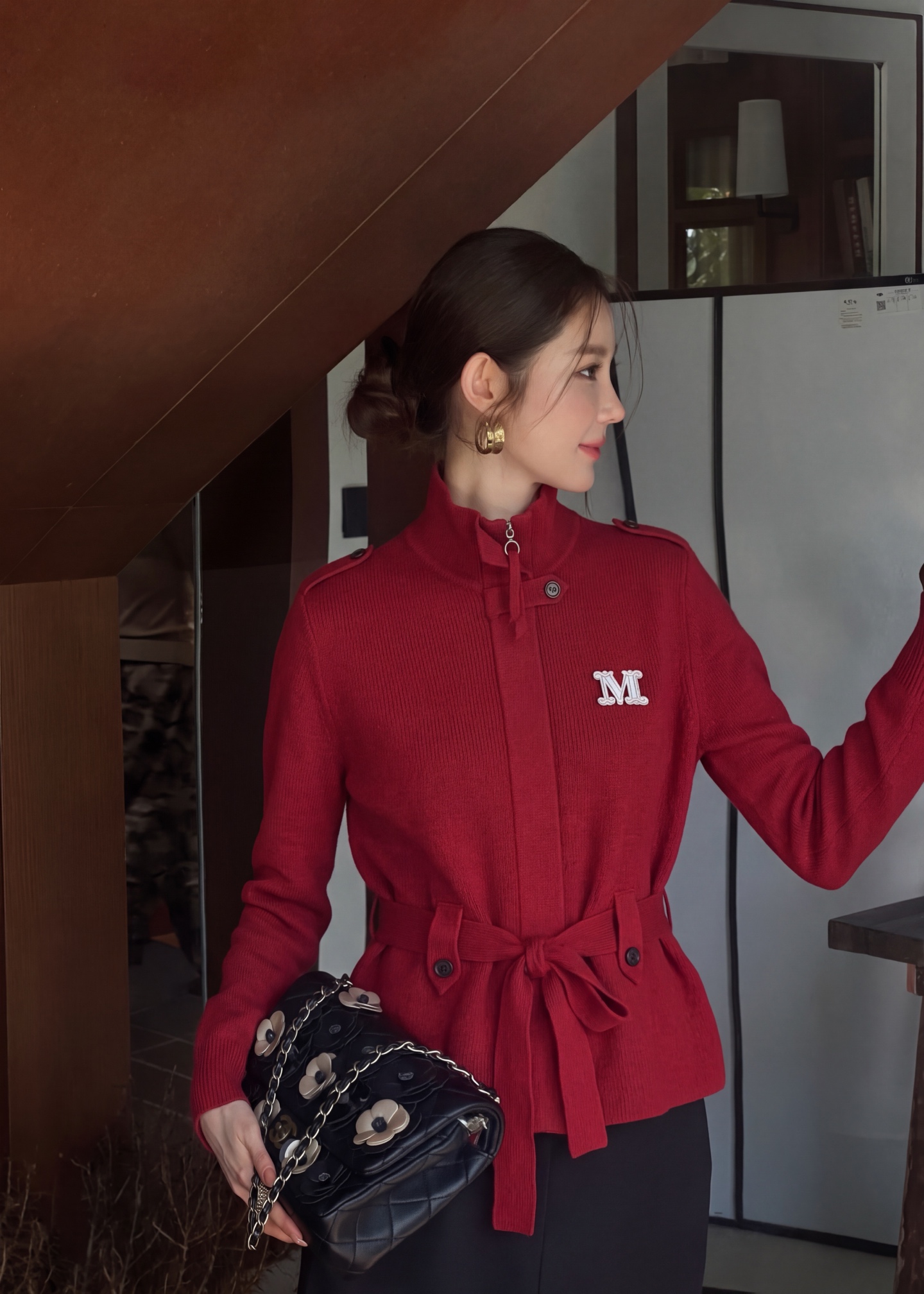 Max 26fw woolbelted cardigan