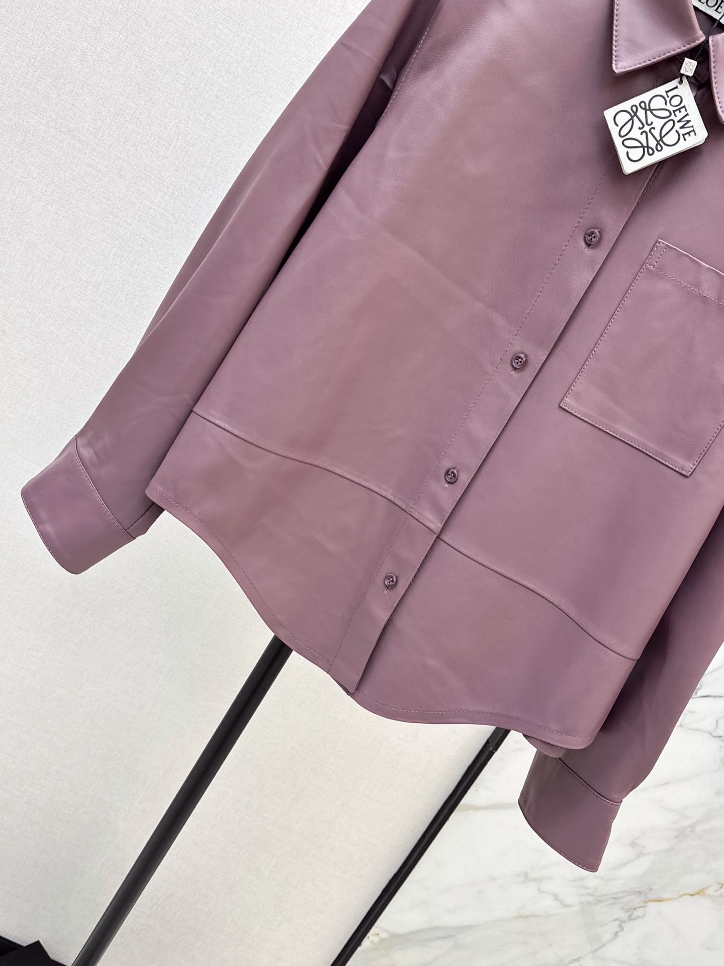 Loe 26fw leather shirt jacket