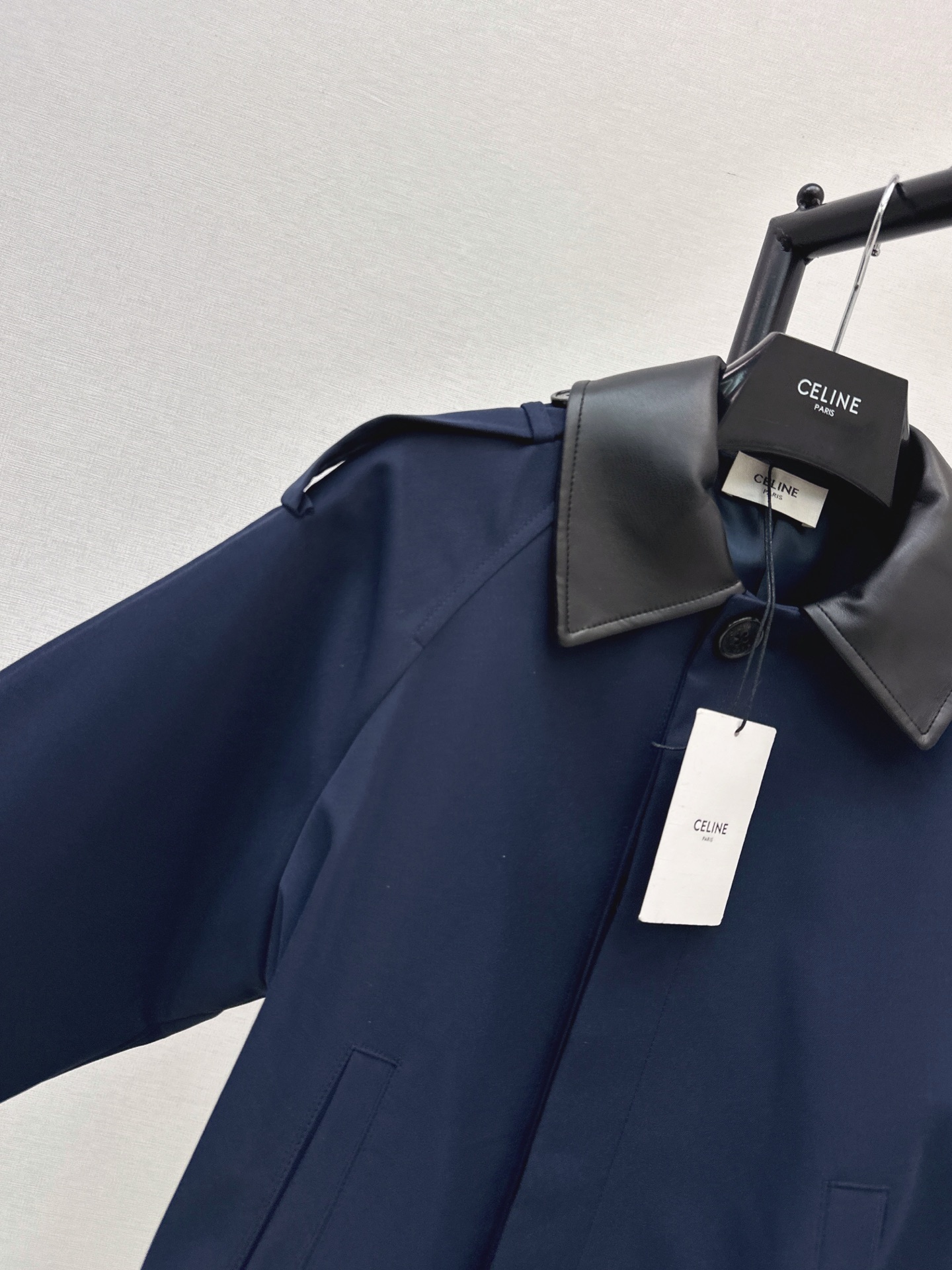 Celi 26fw leather-trim cropped jacket