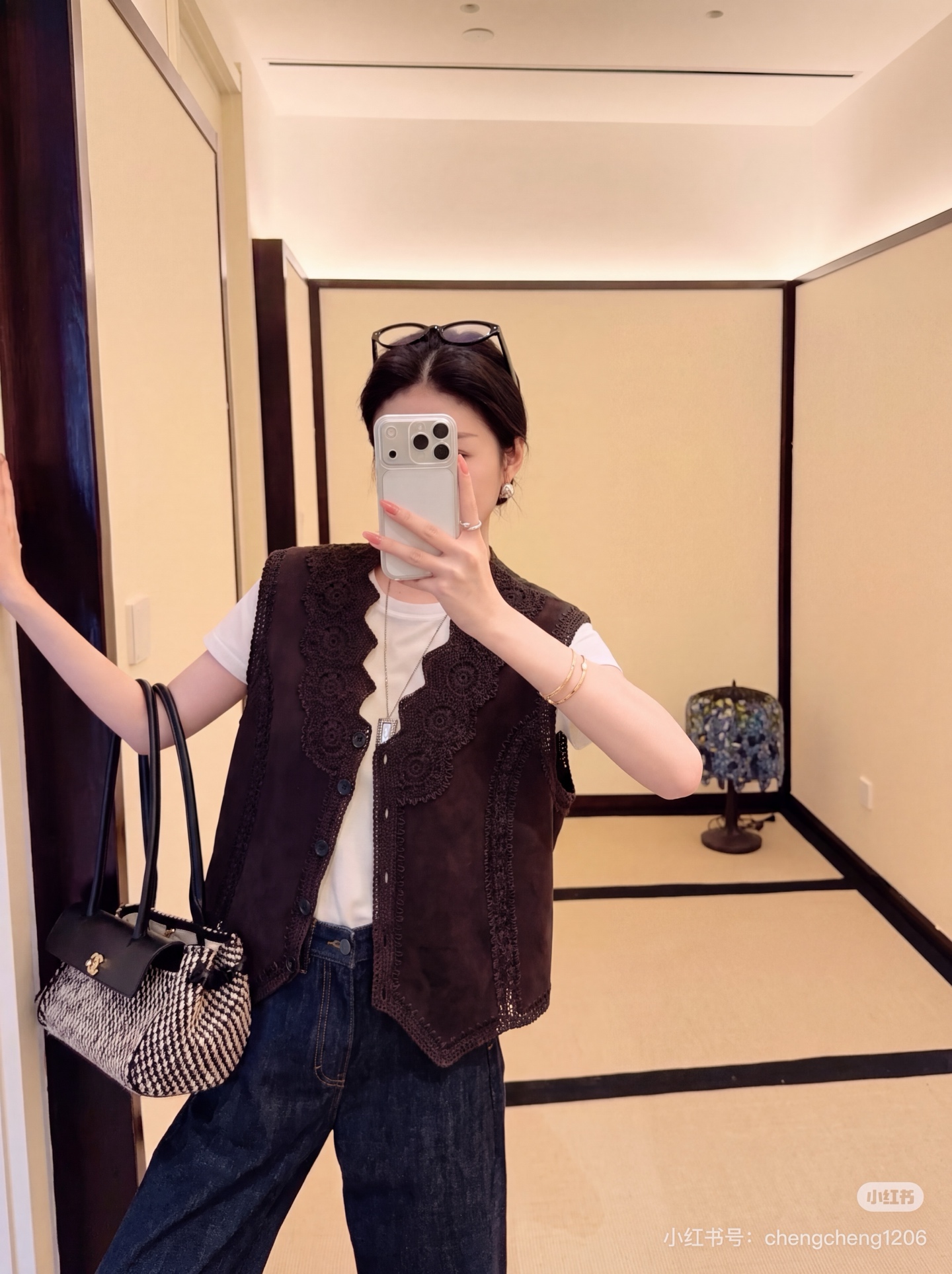 ES 26fw suede fleece leather vest
