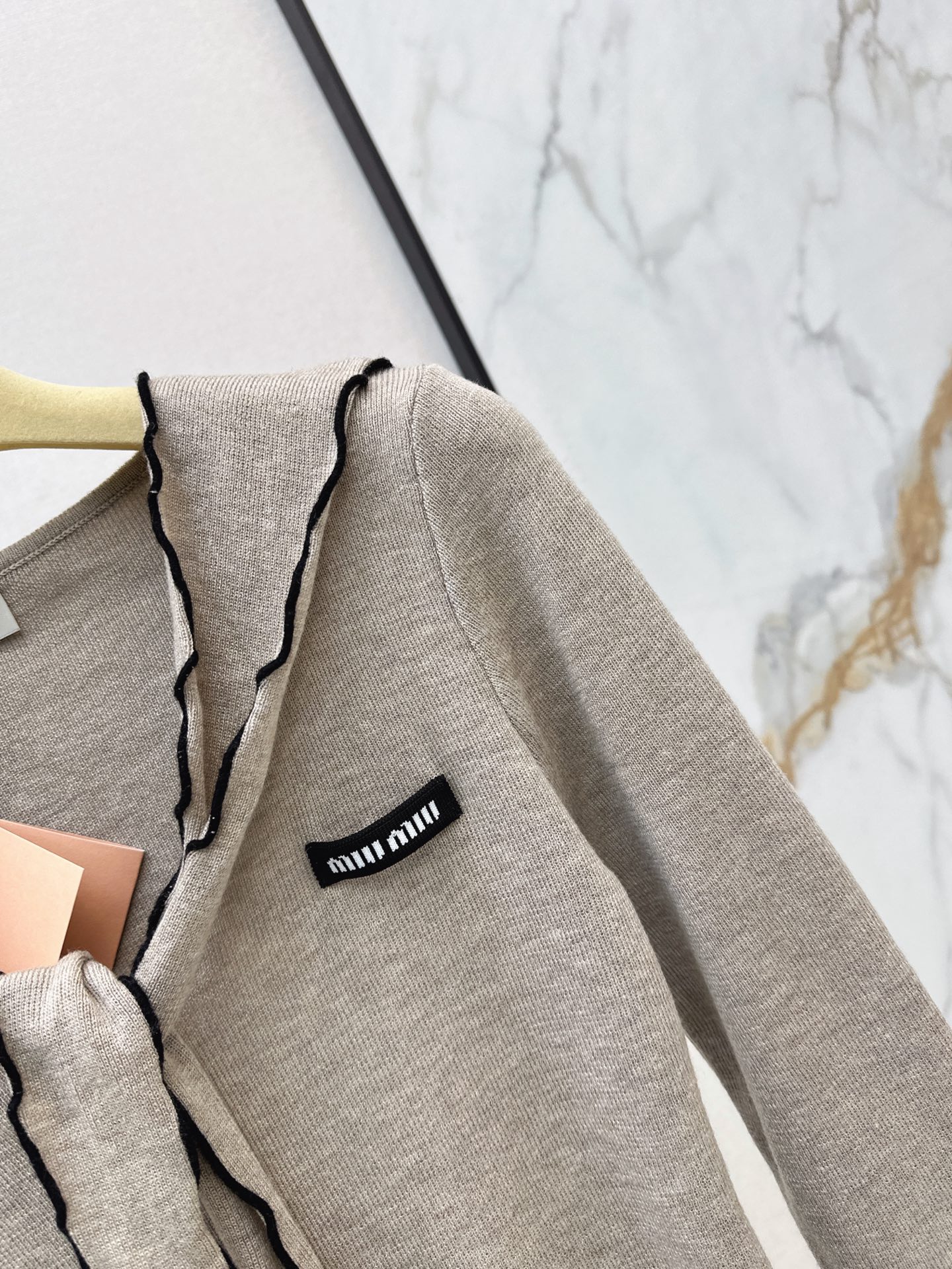 Miu 26fw contract-trim knit top