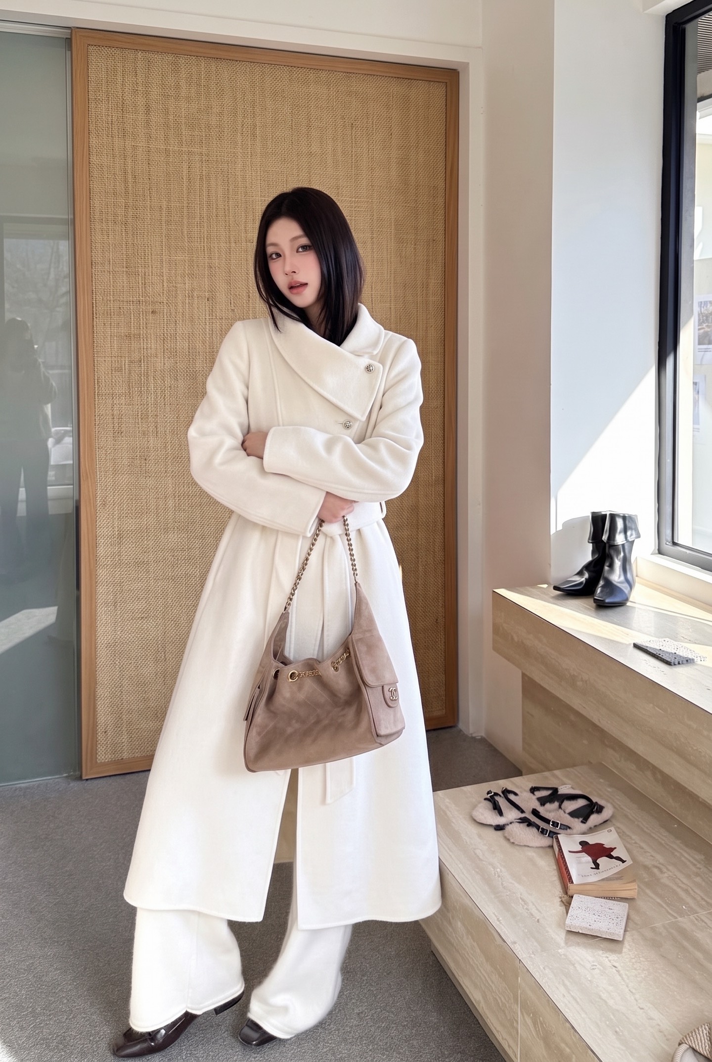 Miu 26fw woolen belted overcoats