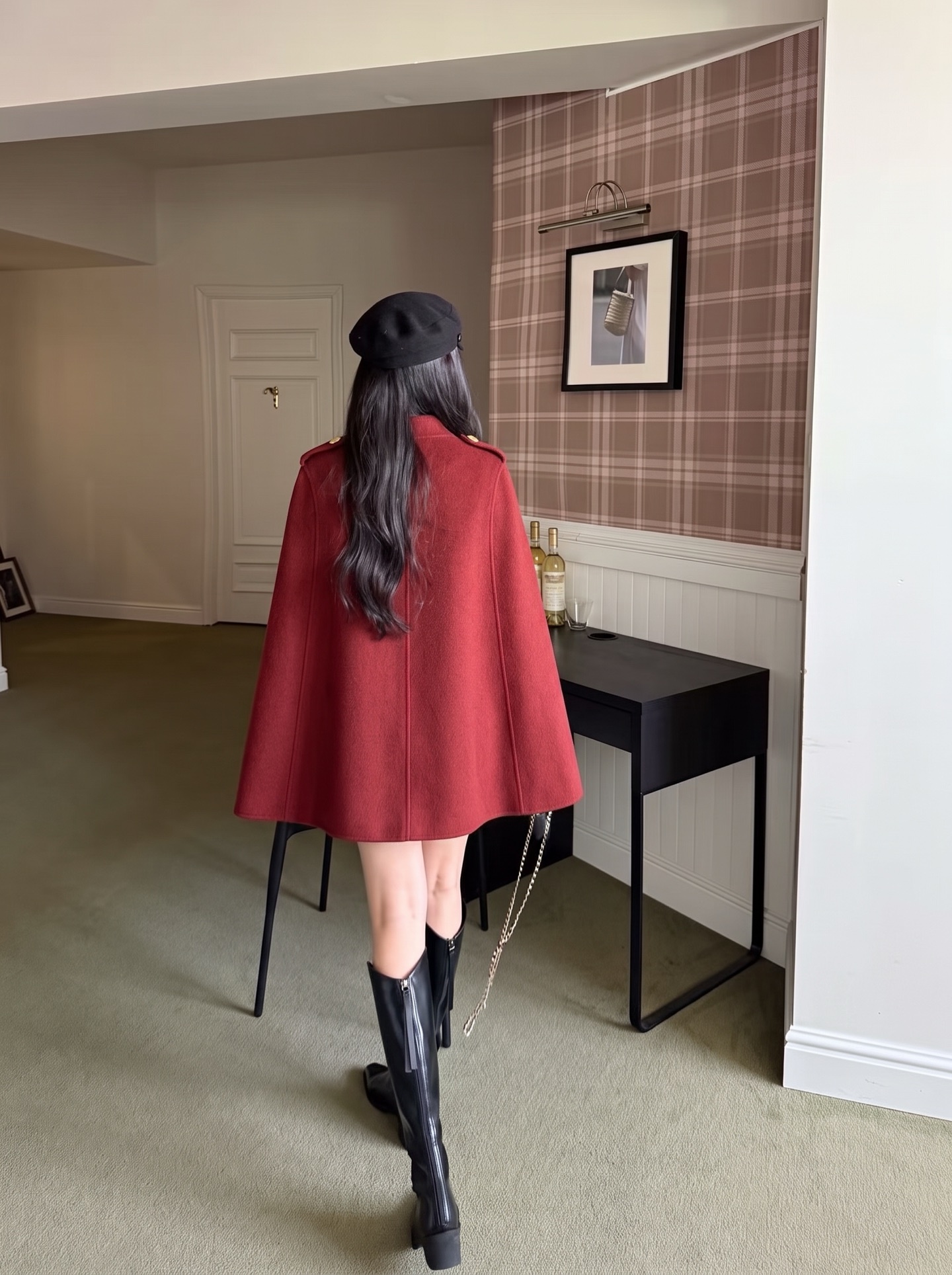 Chan 26fw woolen cape jacket