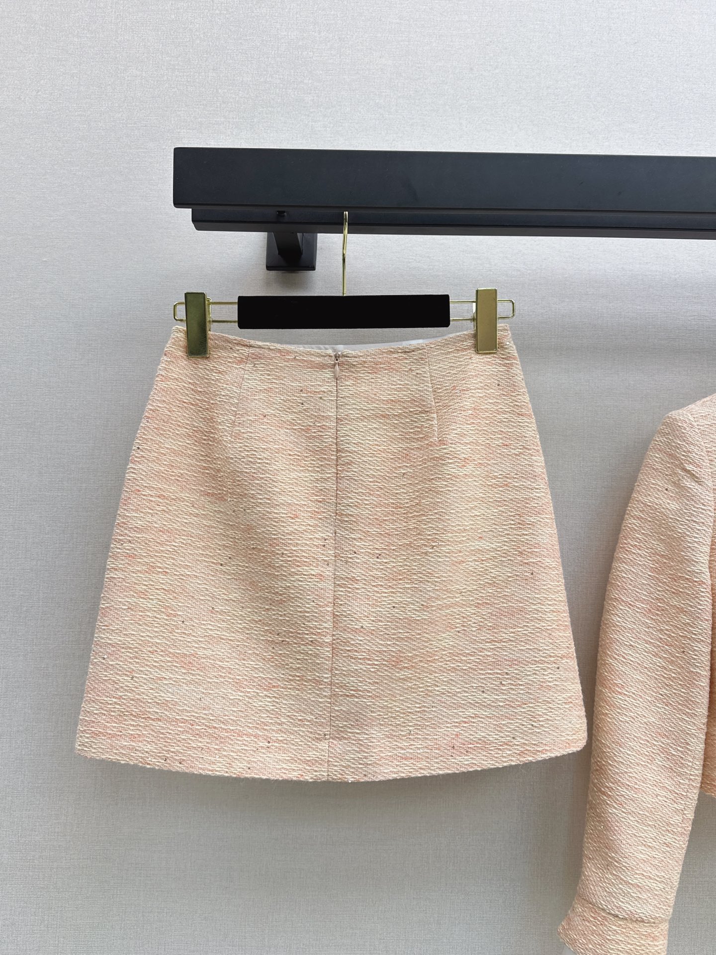Chan 26fw cropped tweed jacket skirt sets