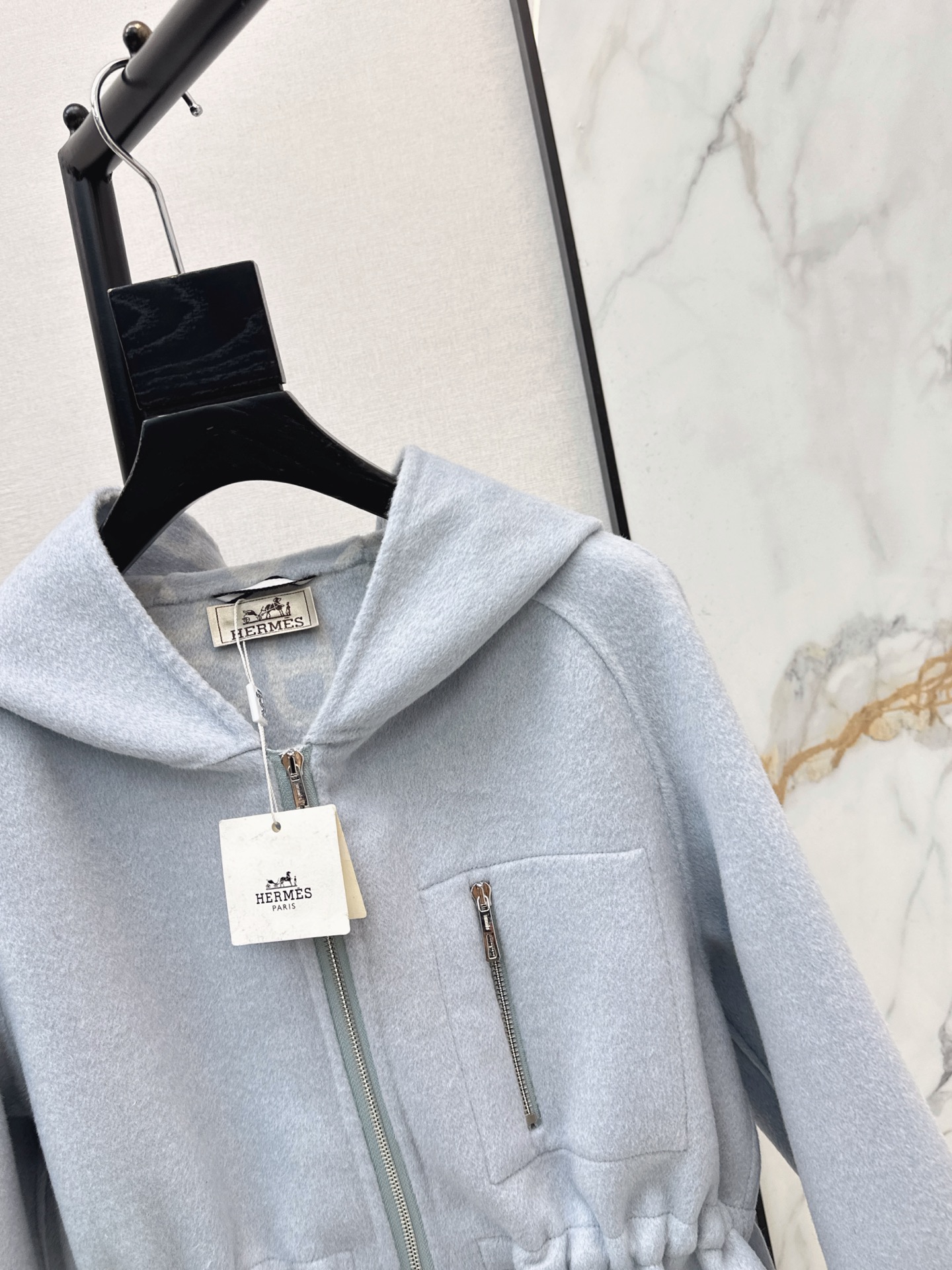 Her 26fw cashmere drawstring hooded overcoats