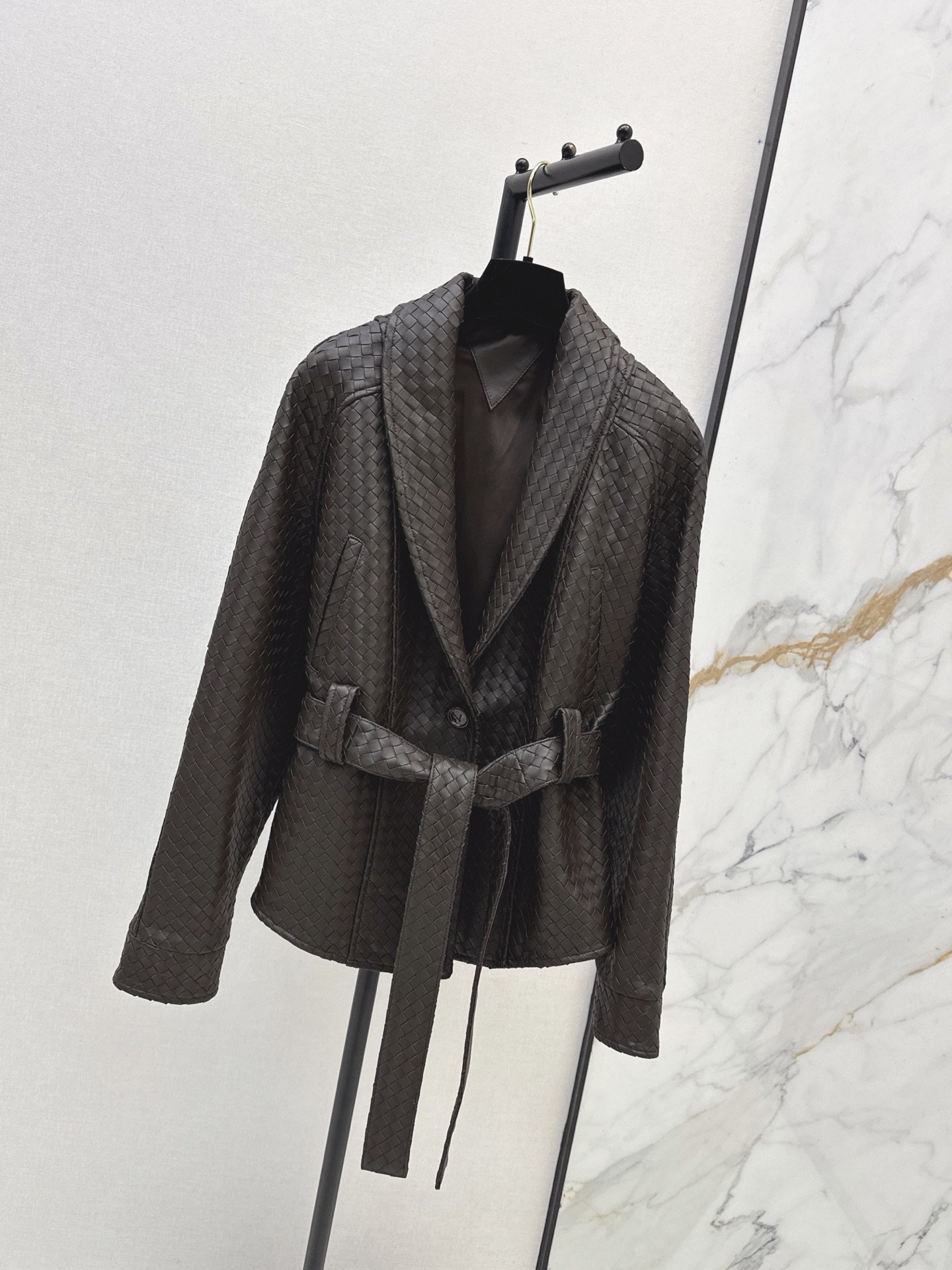 Bott 26ssbelted leather jacket