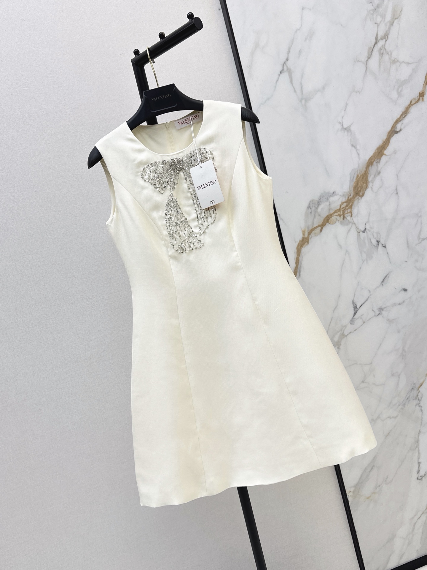 Valen 26ss bow beading dress