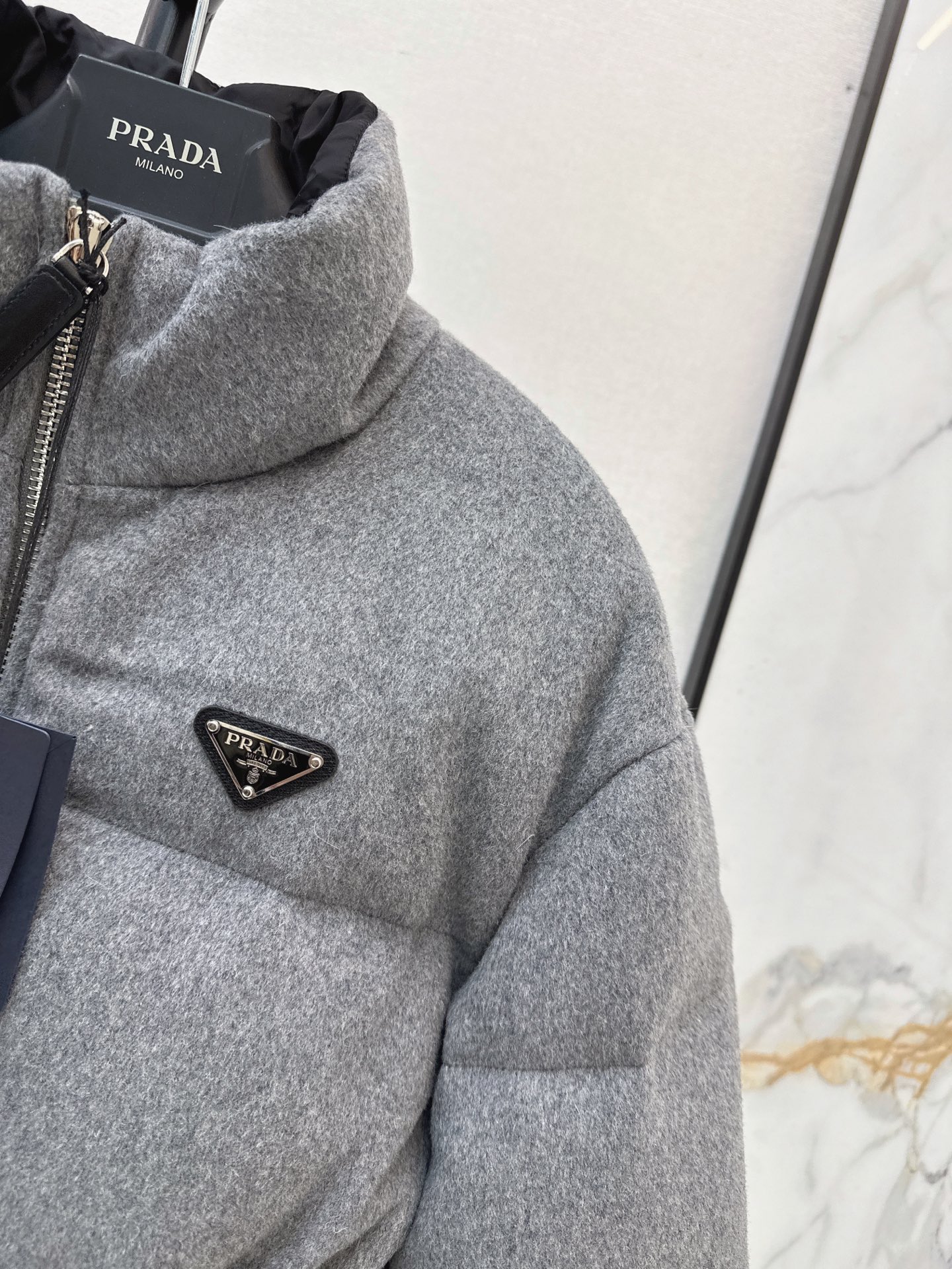 Pra 26fw belted woolen down jacket
