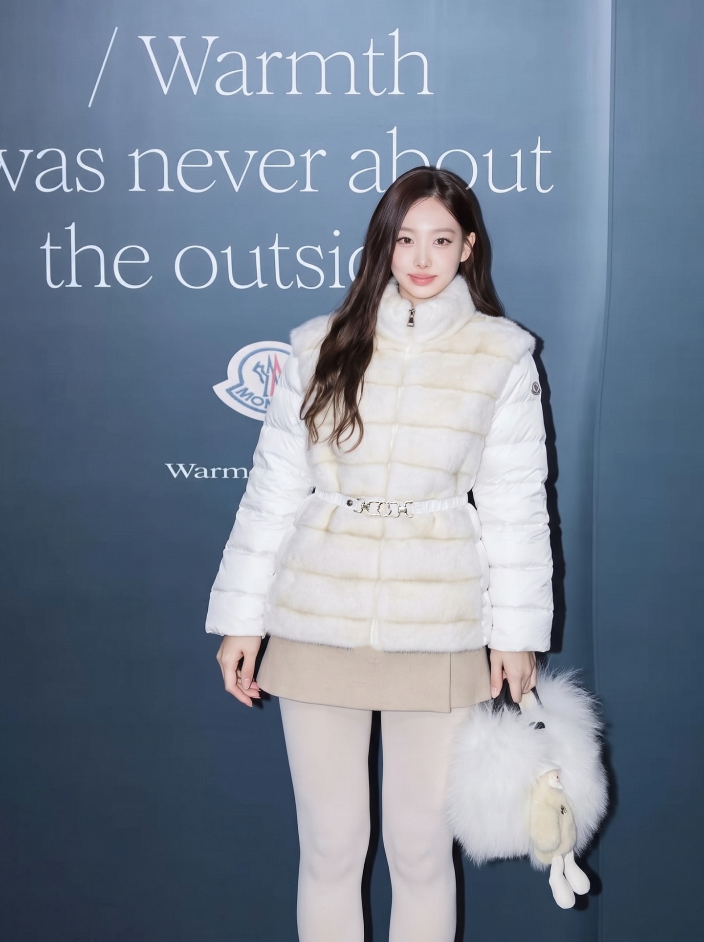 Monc 26fw fur belted down jacket