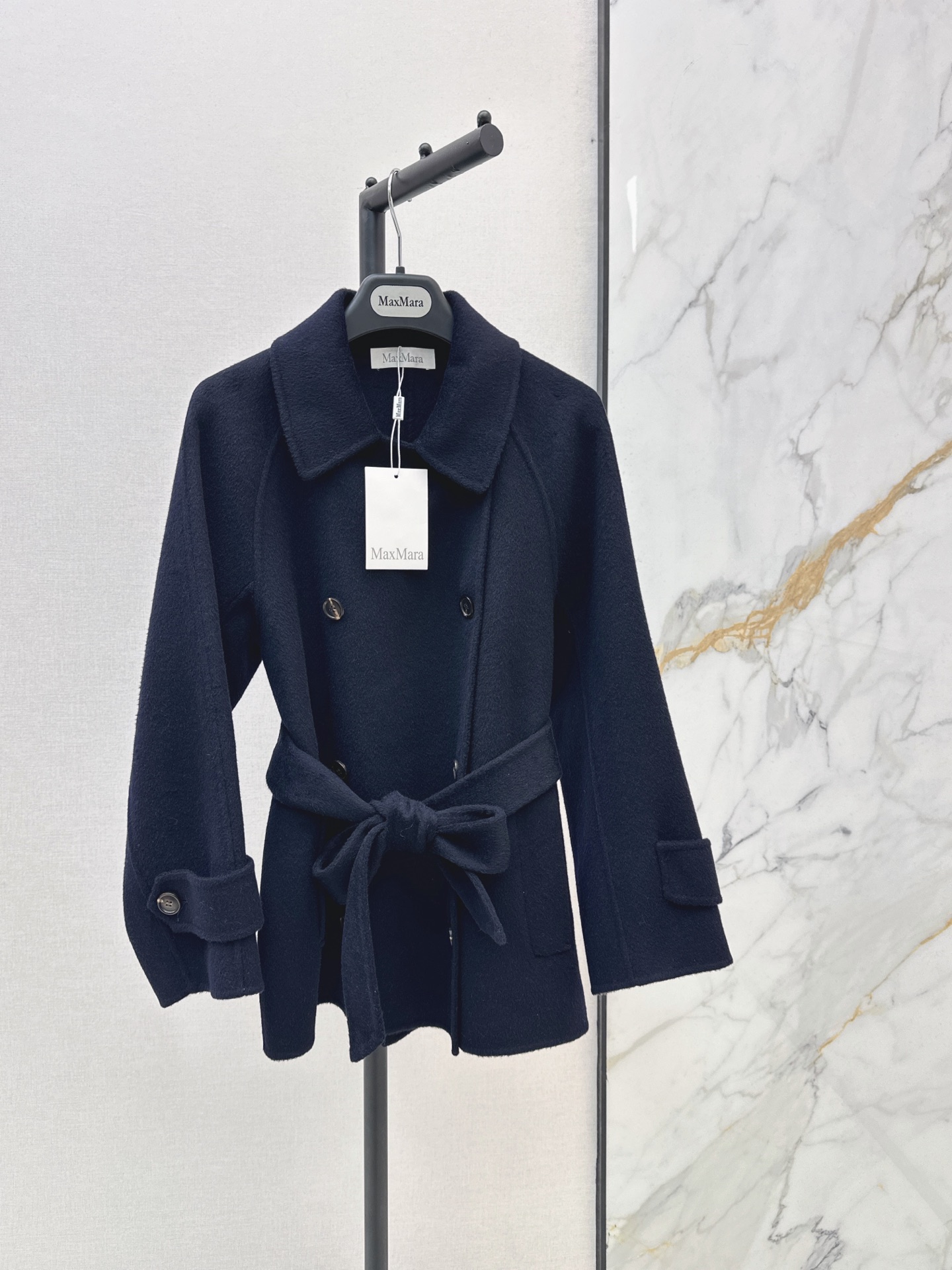 Max 26fw belted double button overcoats