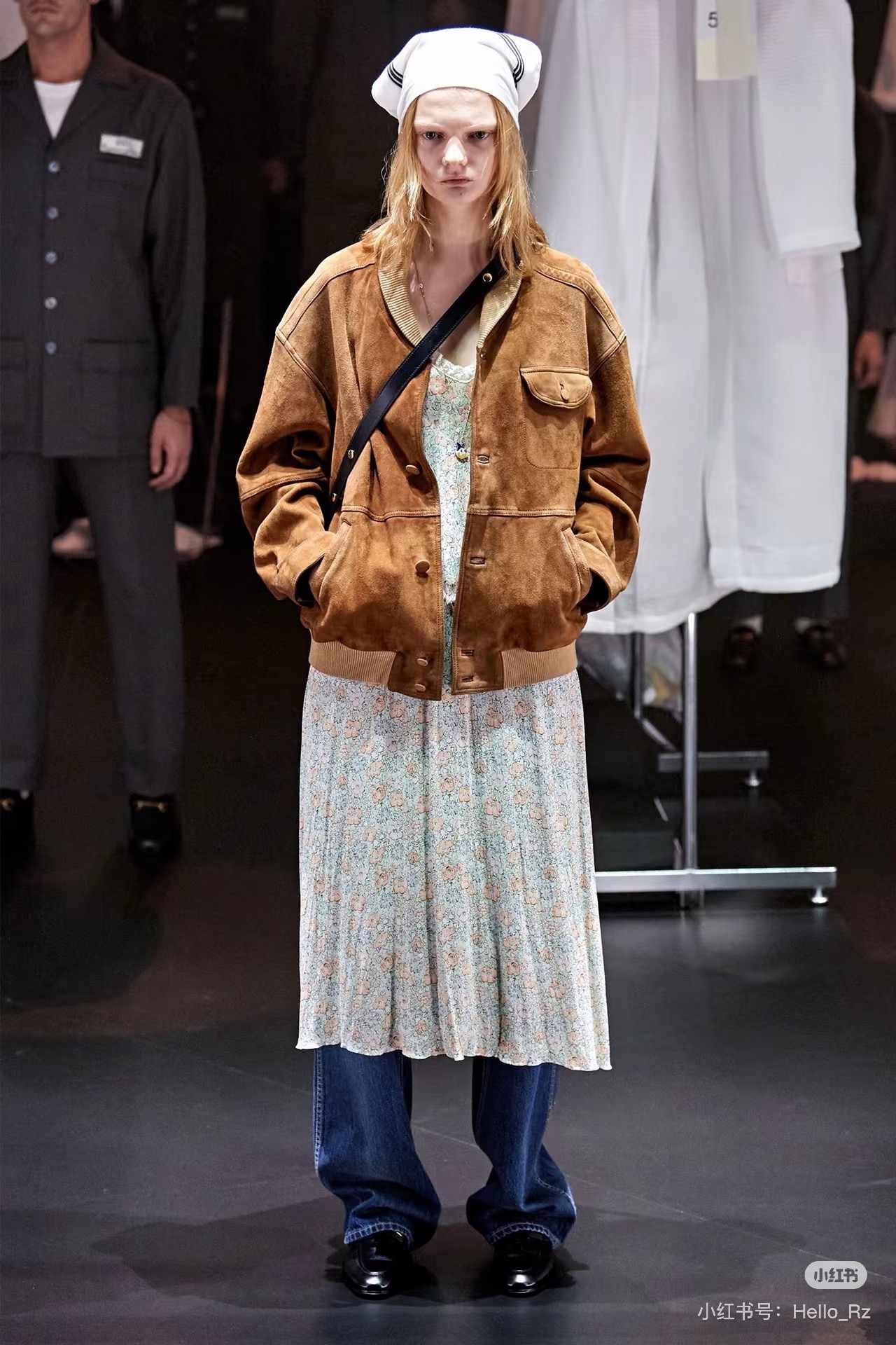 Chan 26fw suede fleece leather jacket