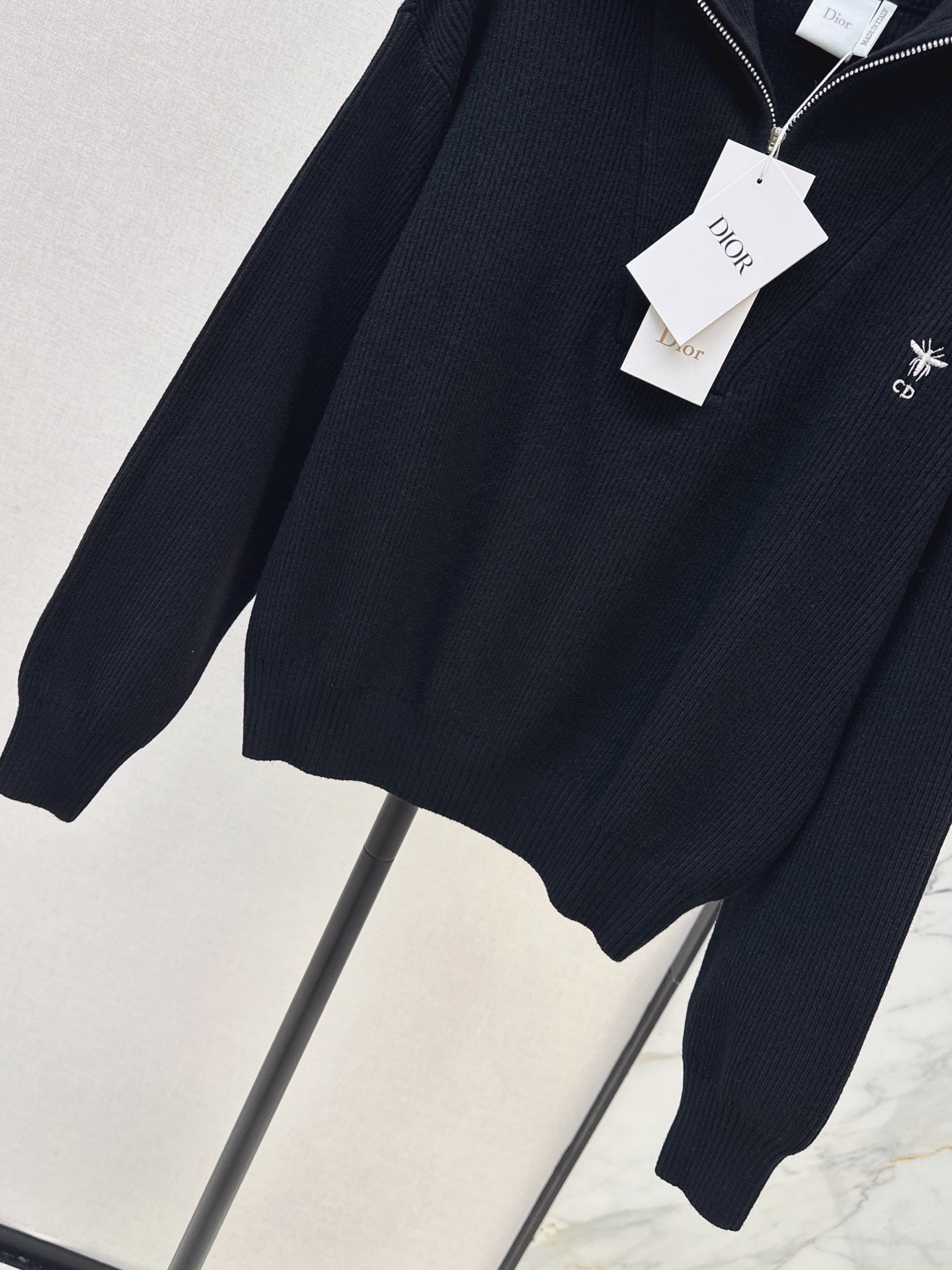 Chan 26fw zip-half knit sweater