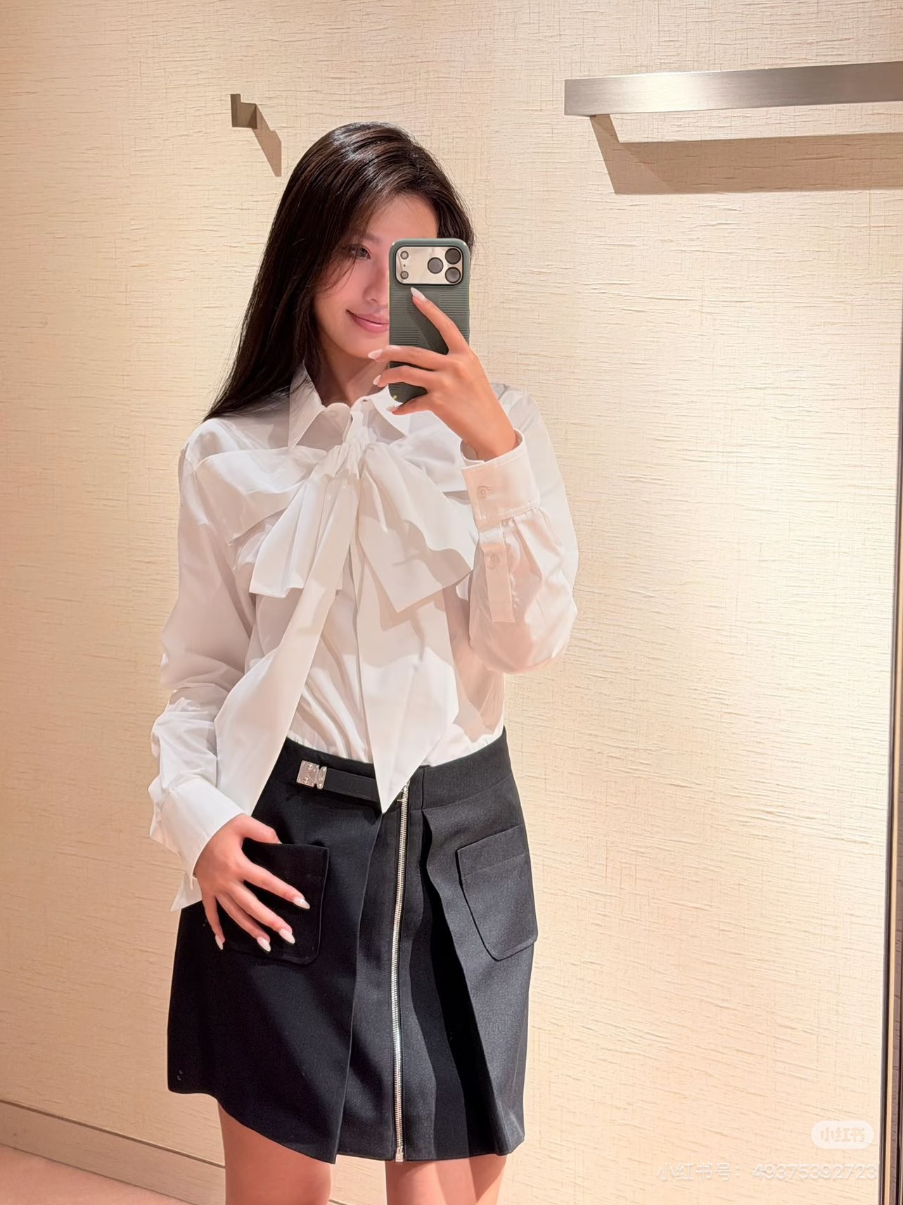 Loui 26fw bow ribbon shirt