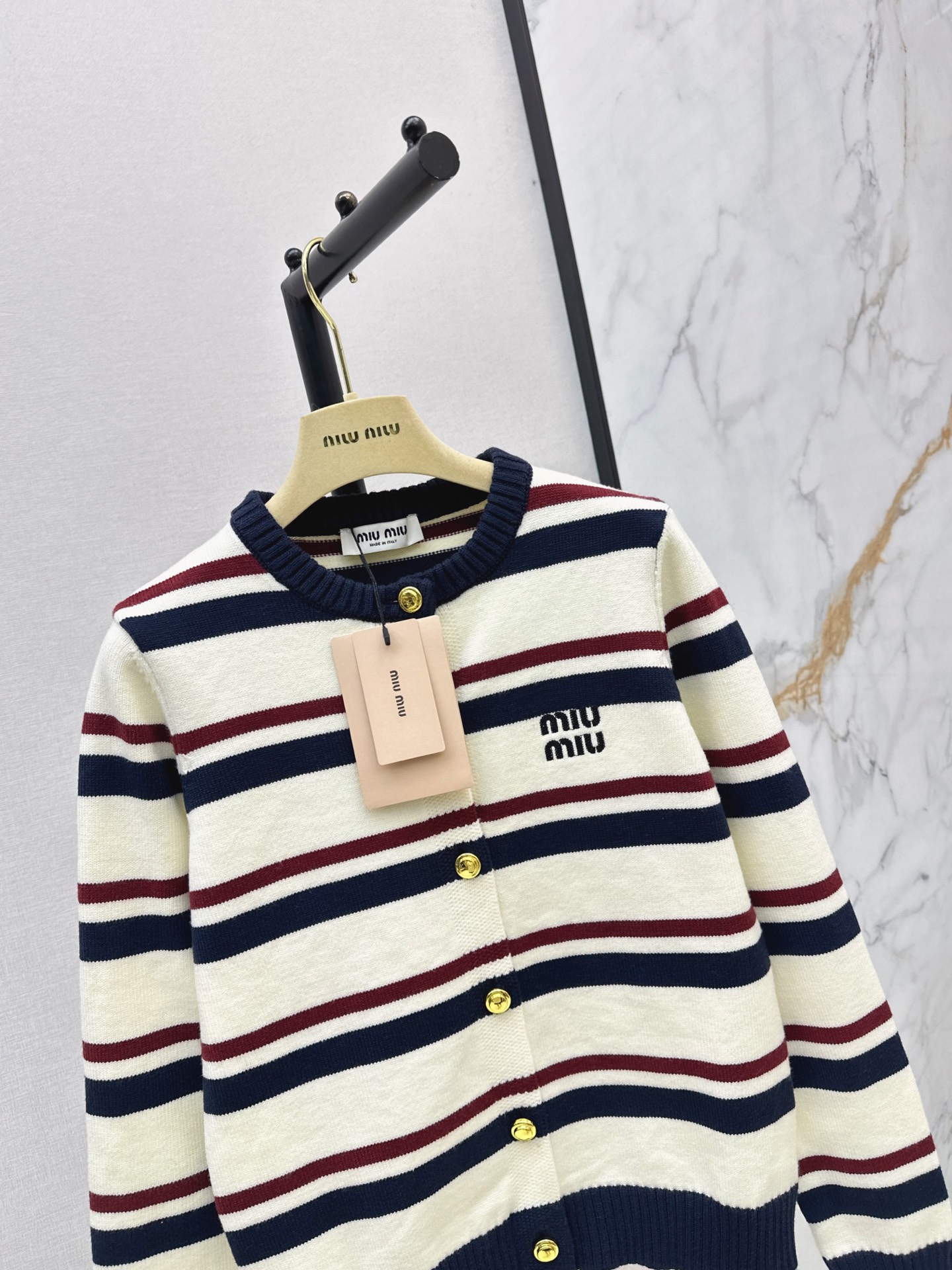 Miu 26fw stripe cardigan