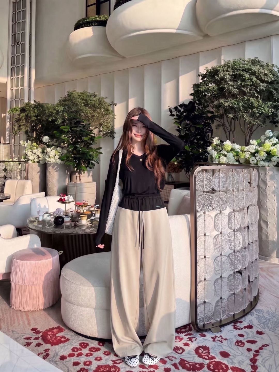 Miu 26fw contract wide-leg pants