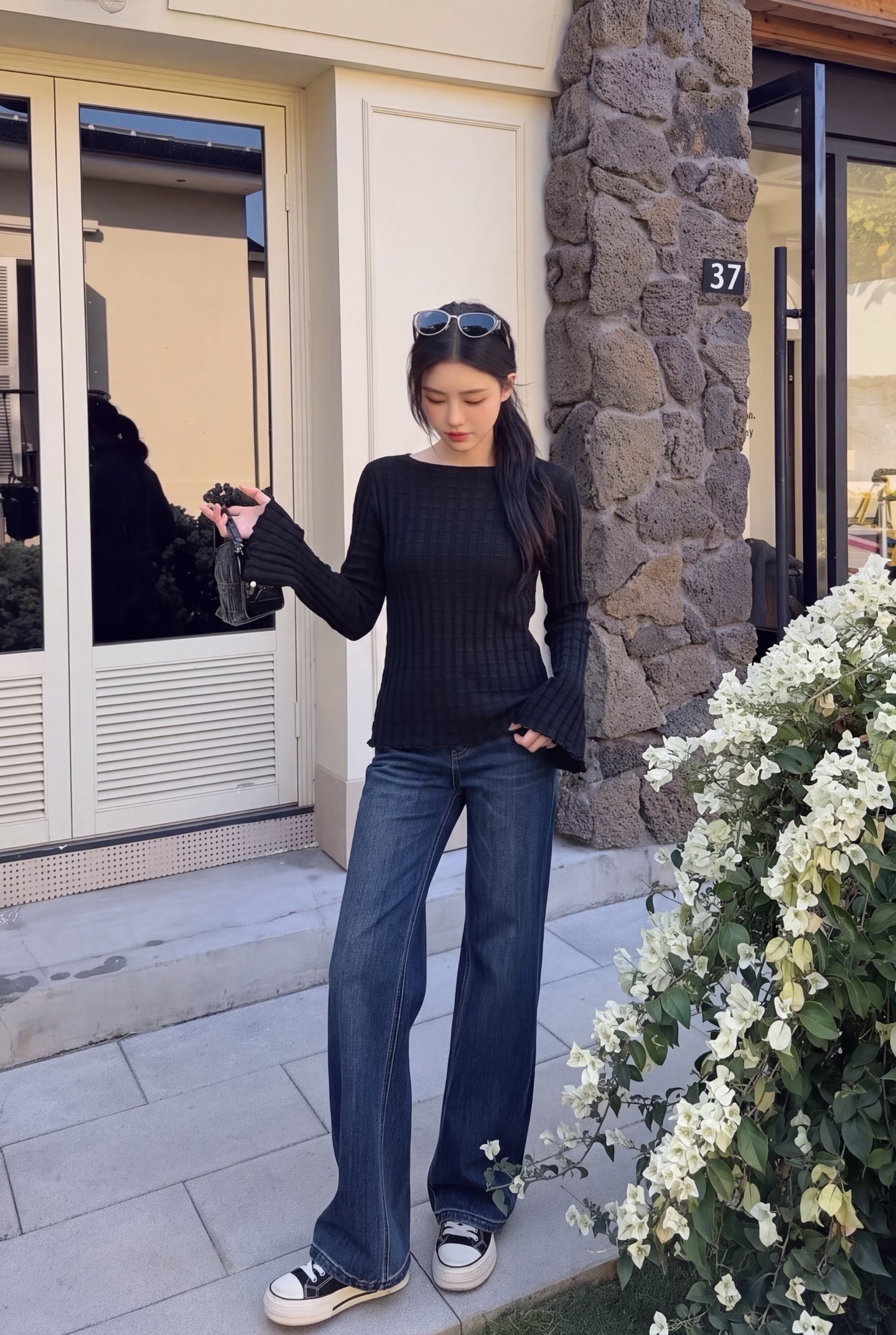Brun 26fw slim-fit knitwear