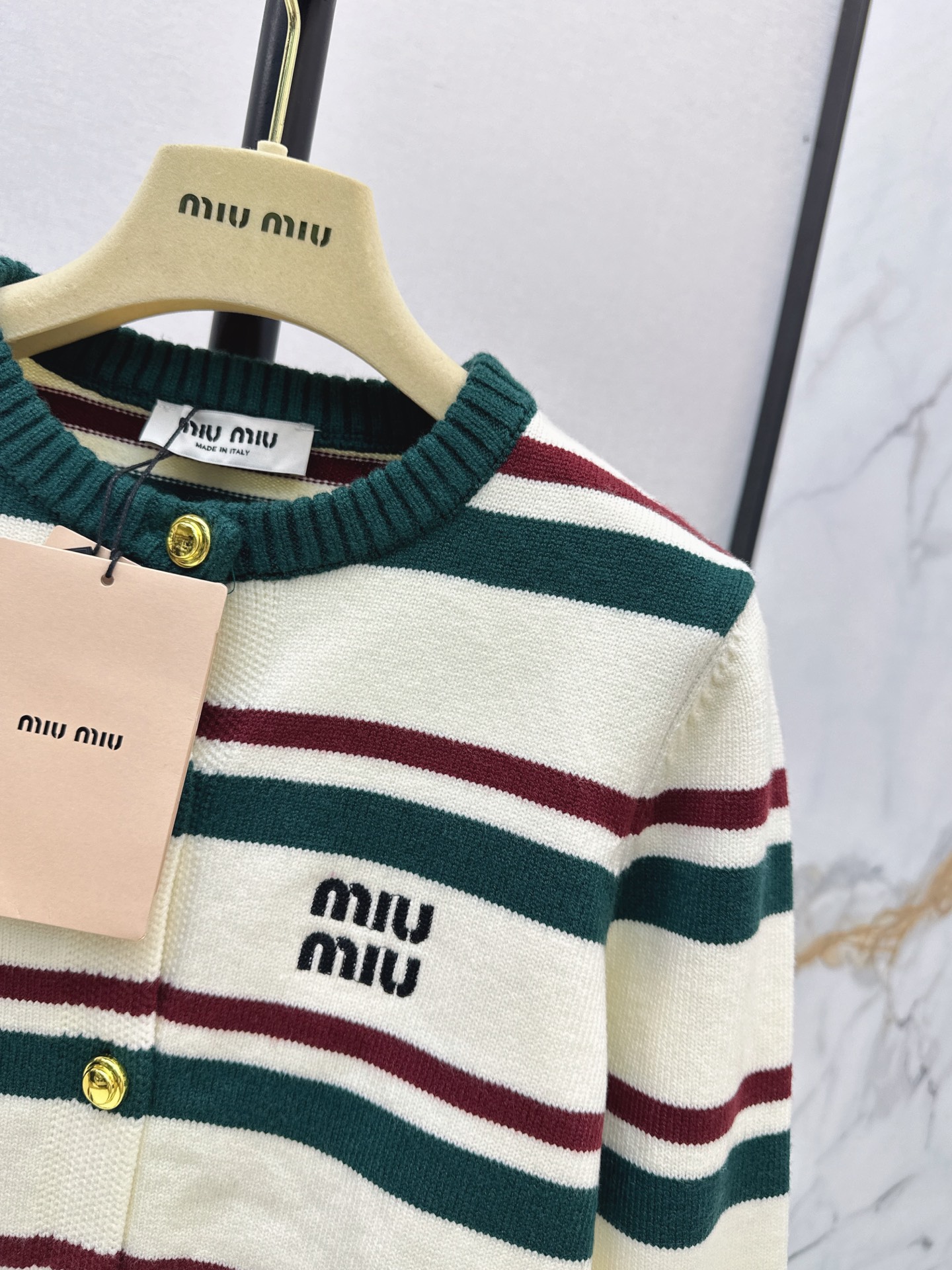 Miu 26fw stripe cardigan
