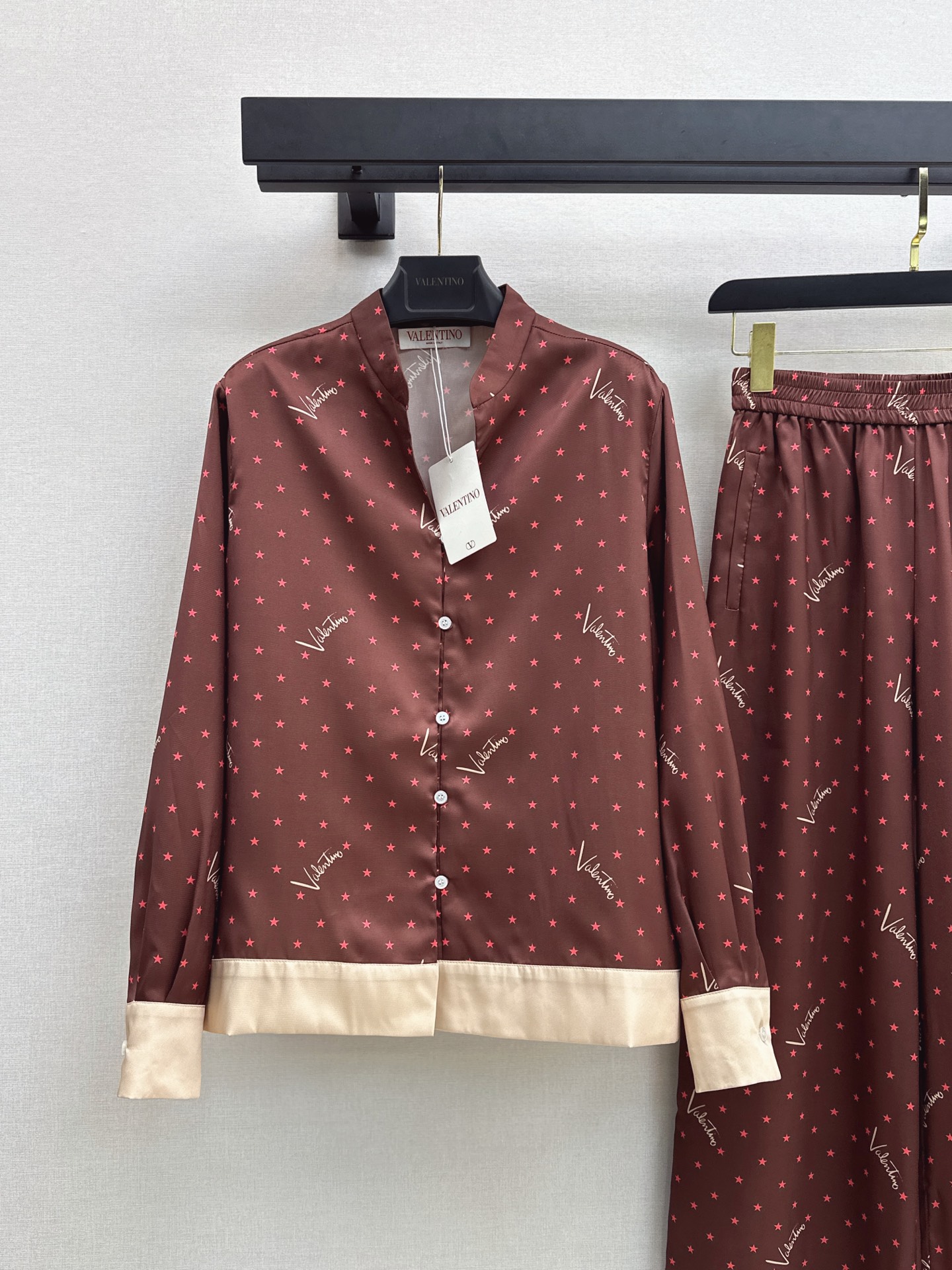 Valen 26fw print shirt pants sets