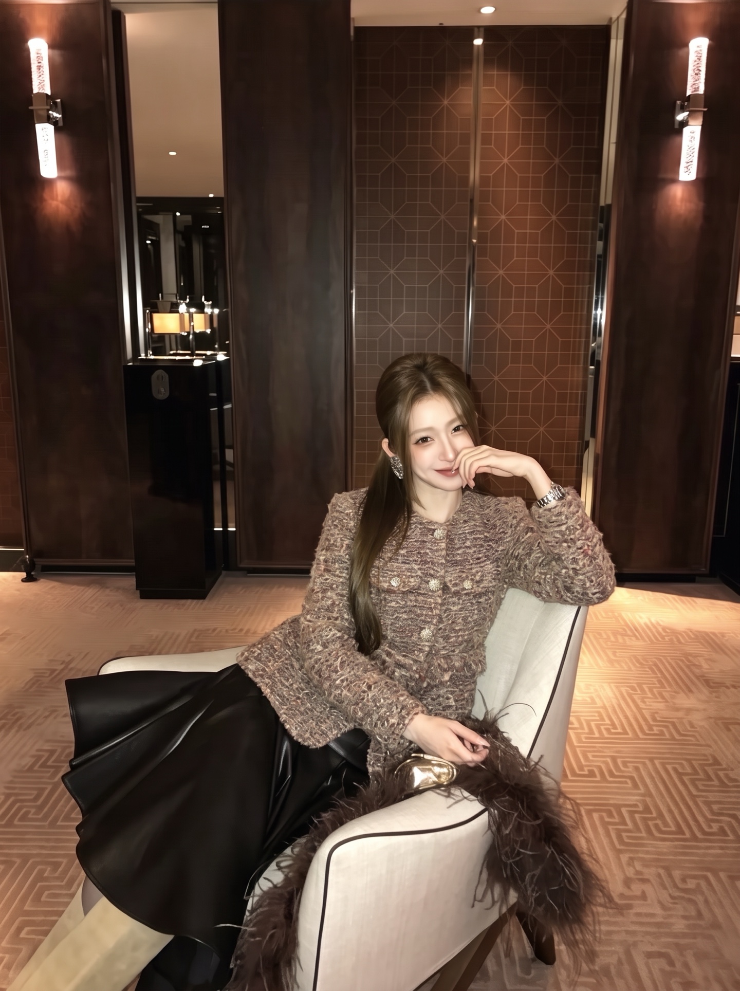 Chan 26fw belted woven jacket
