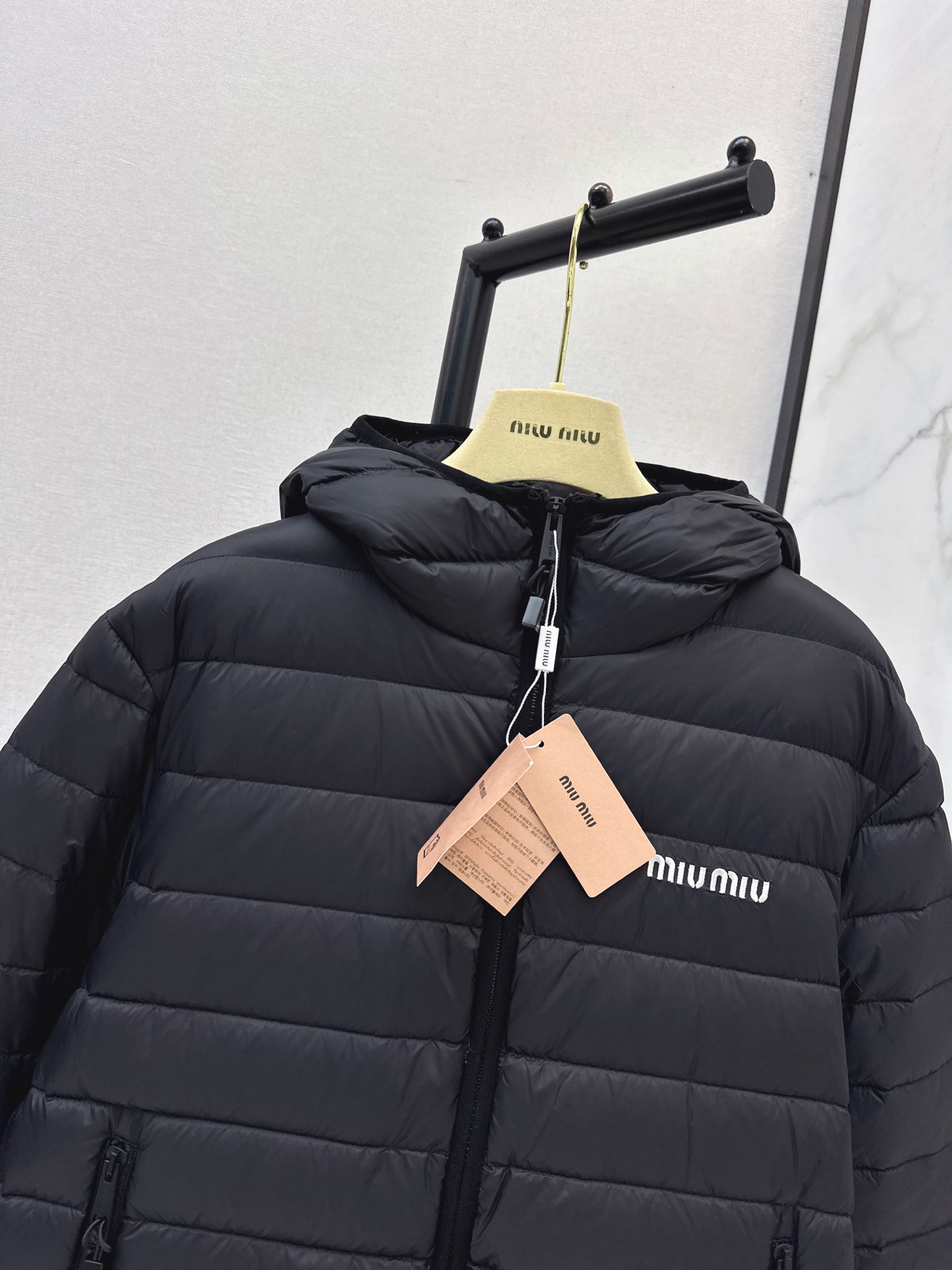 Miu 26fw hooded down jacket