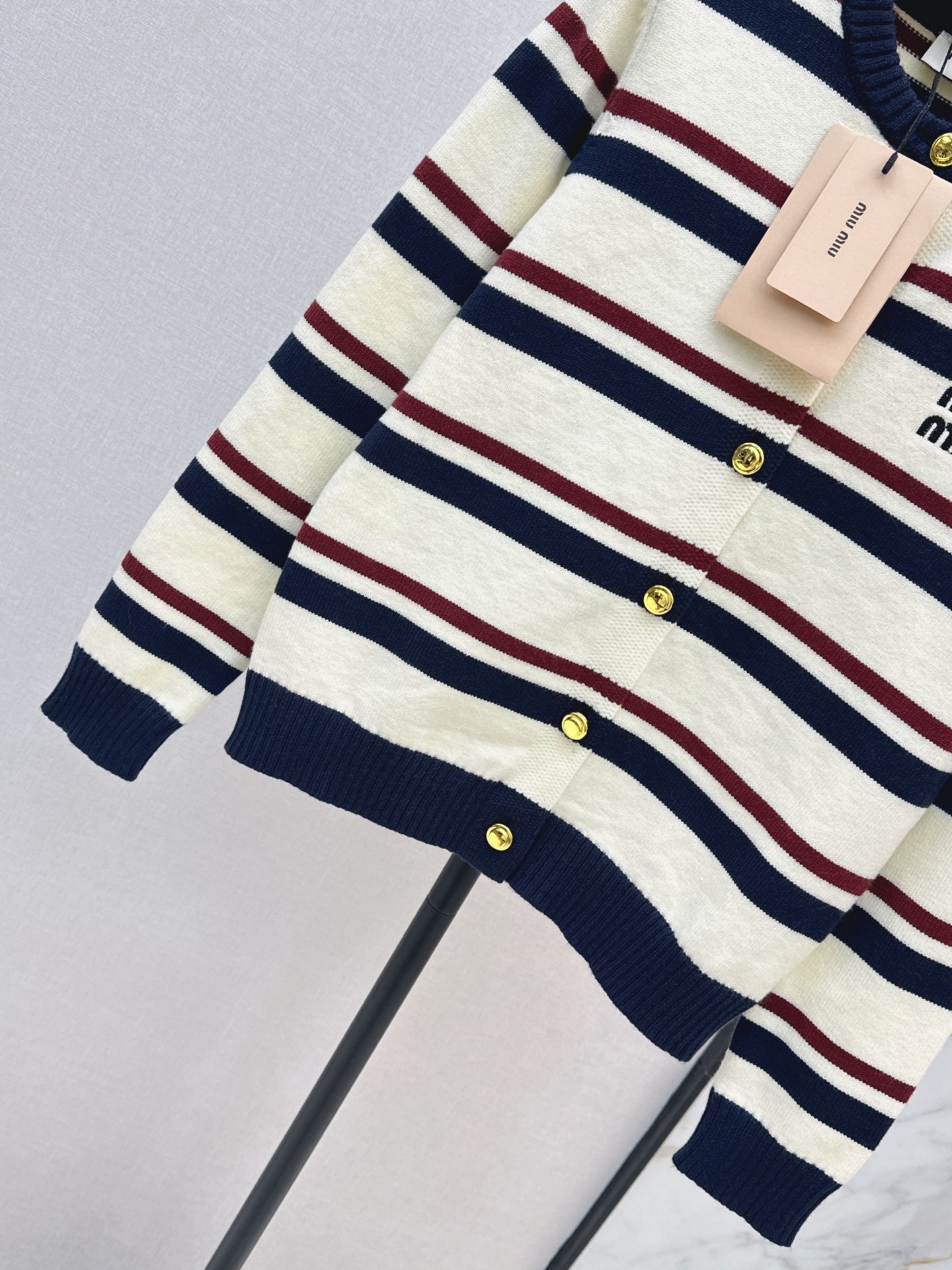 Miu 26fw stripe cardigan