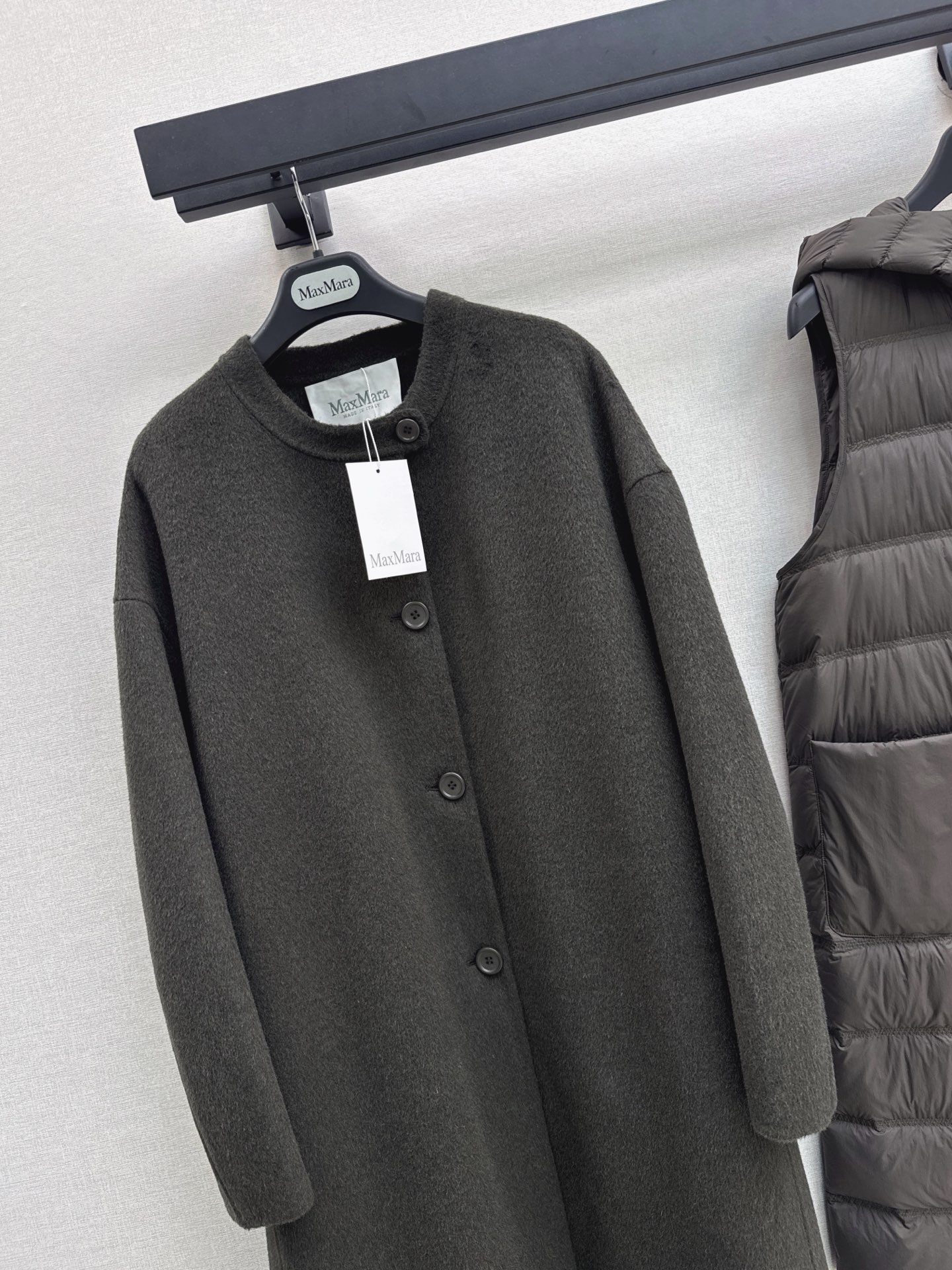 Max 26fw hooded down vest woolen overcoats sets
