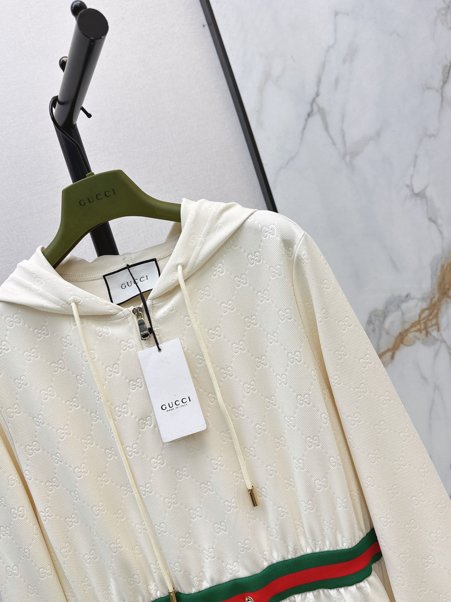 Guc 26fw jacquard hooded dress