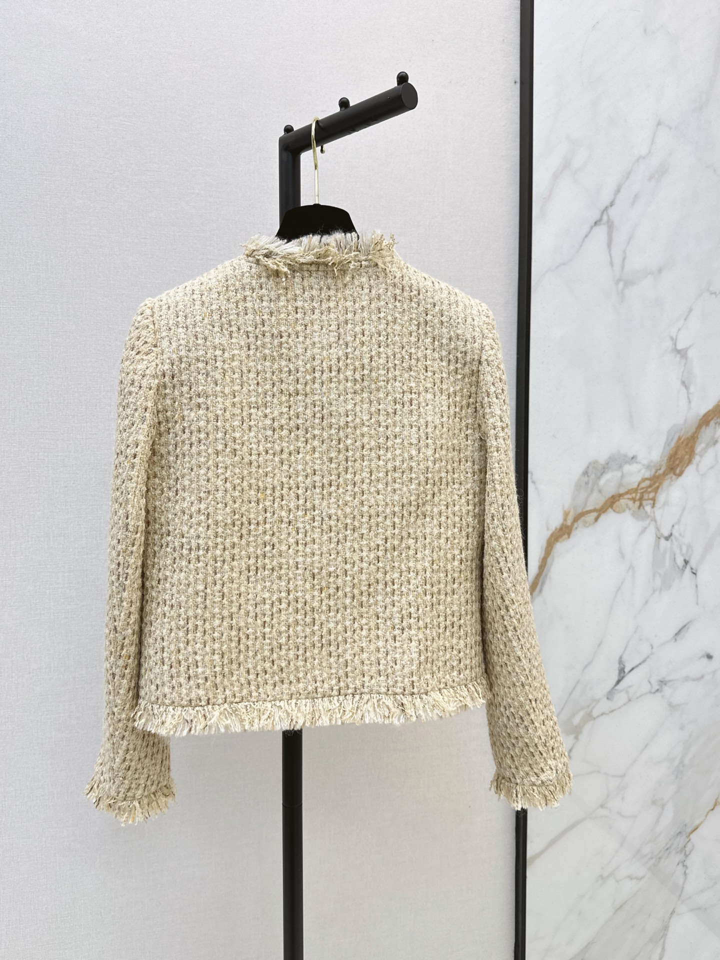 Chan 26fw fringe tweed jacket