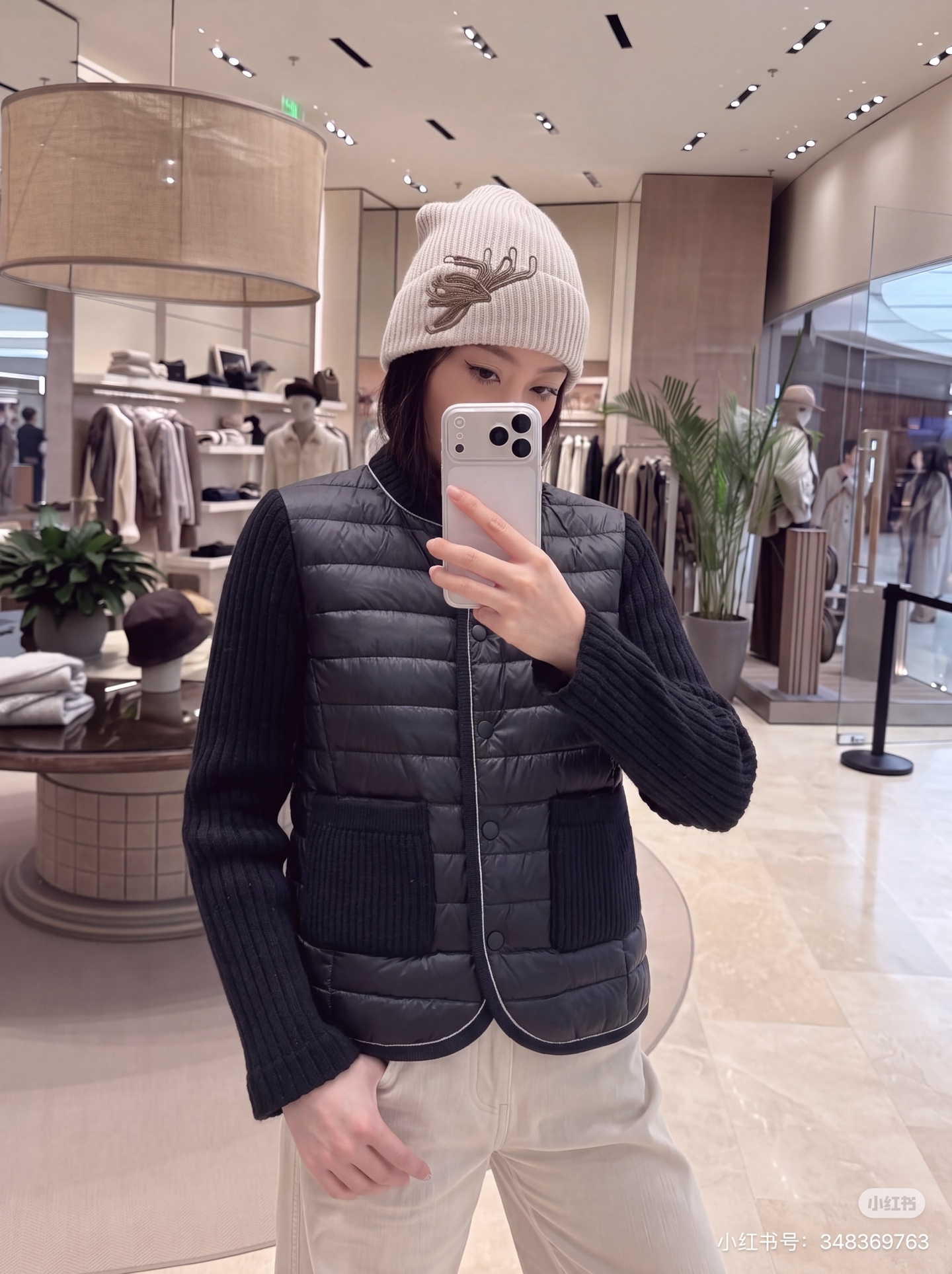 Brun 26fw wool knit contract down jacket
