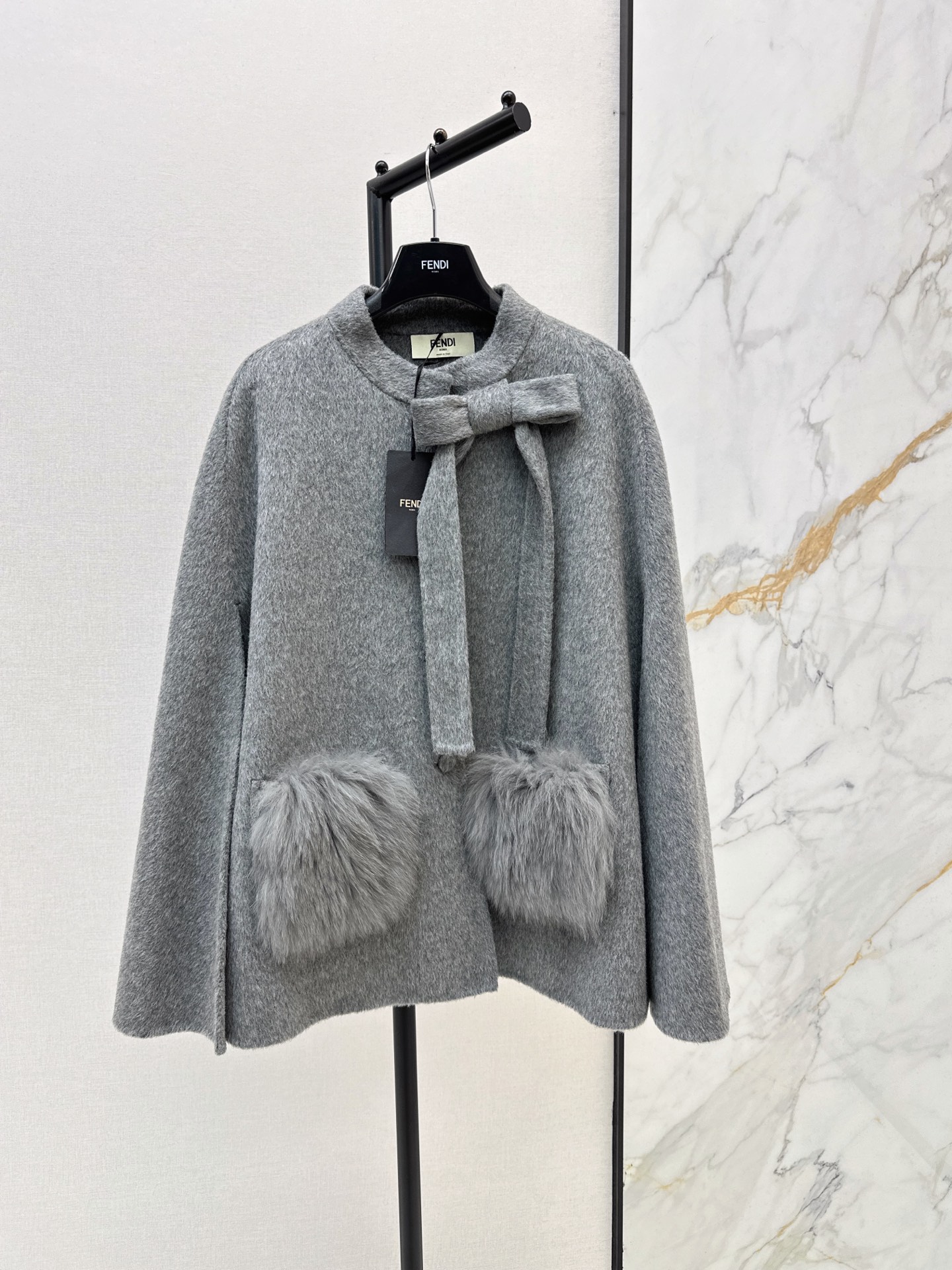 Fen 26fw woolen cape jacket