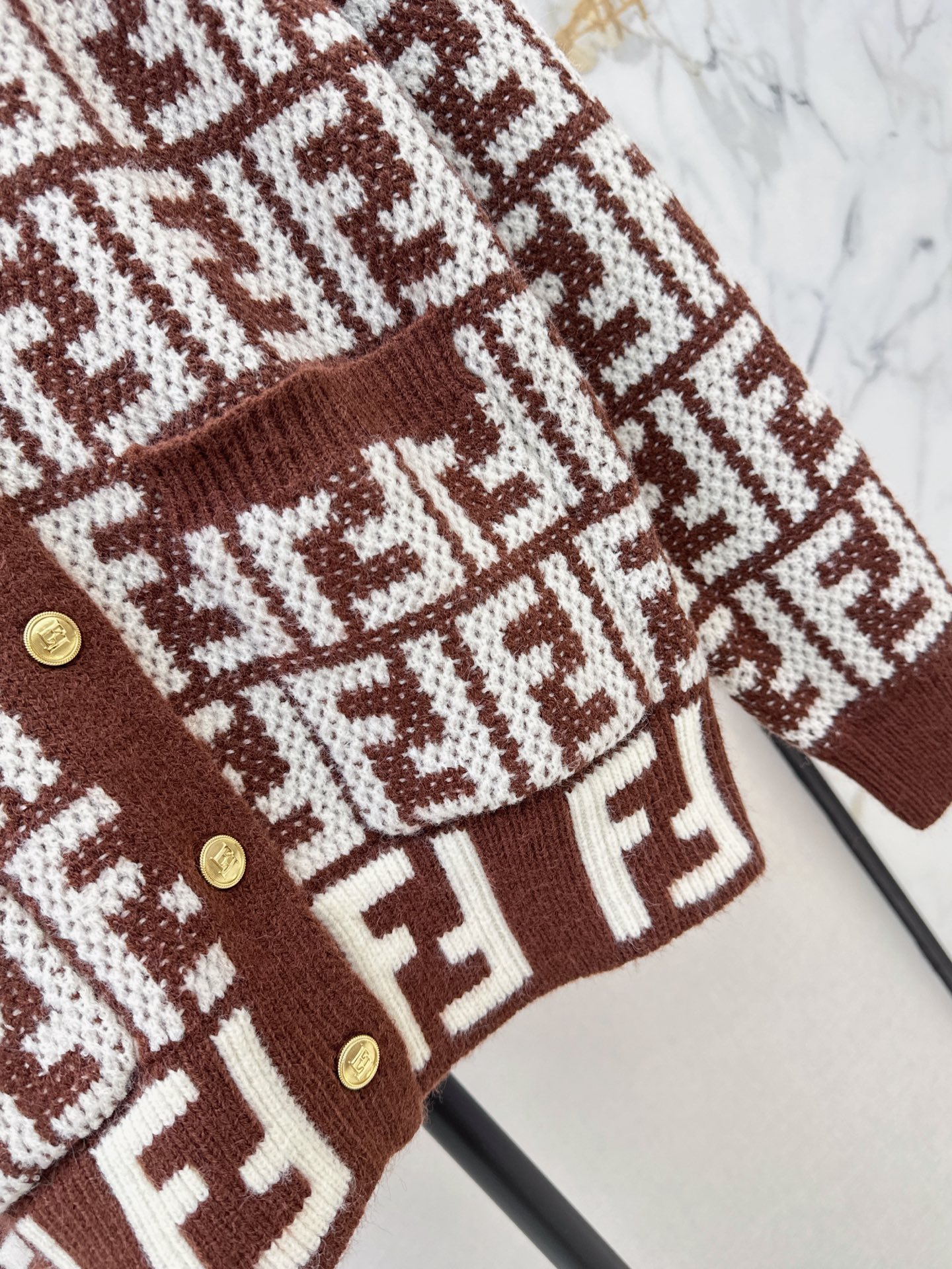Fen 26fw jacquard cardigan