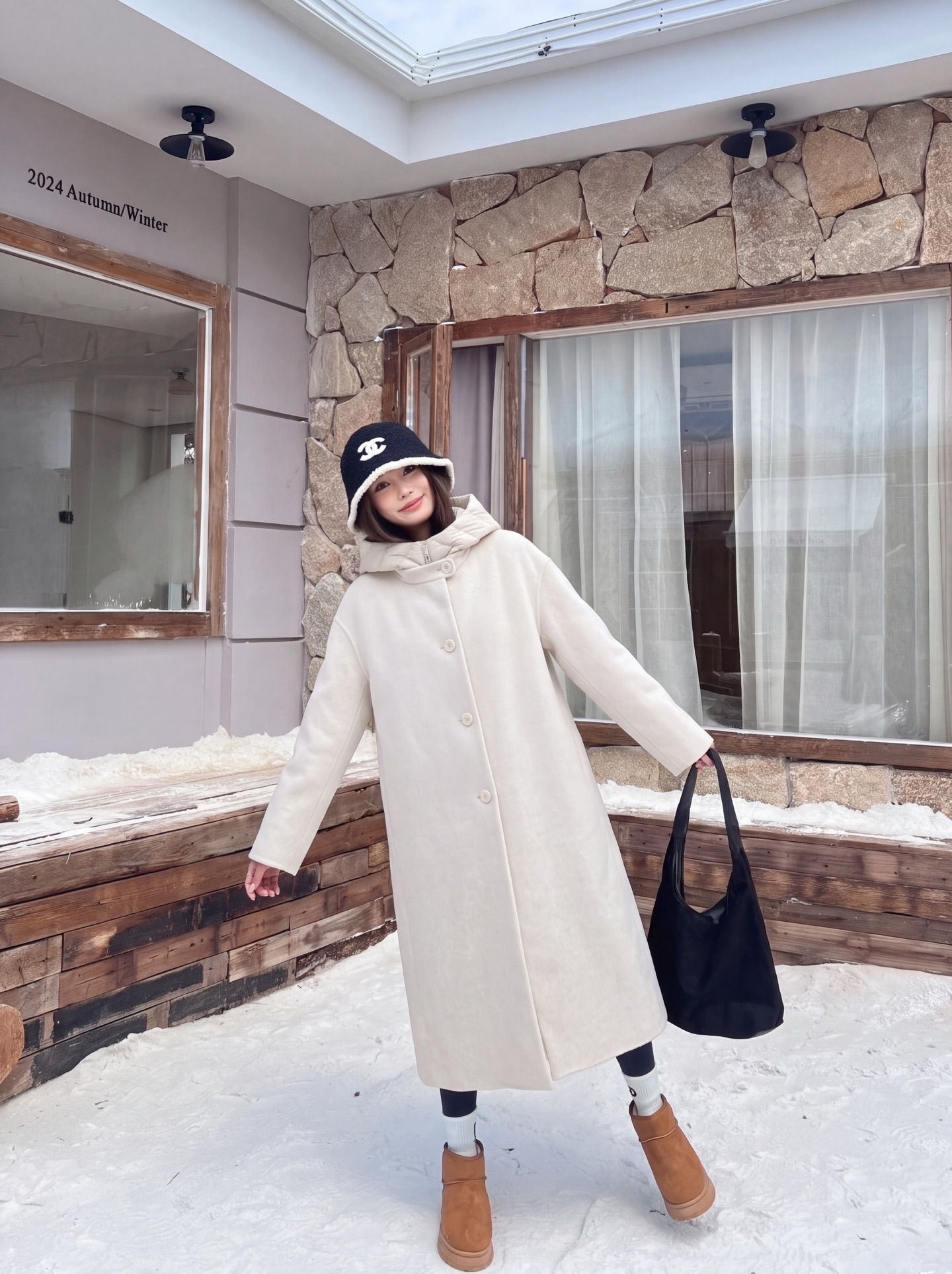 Max 26fw hooded down vest woolen overcoats sets