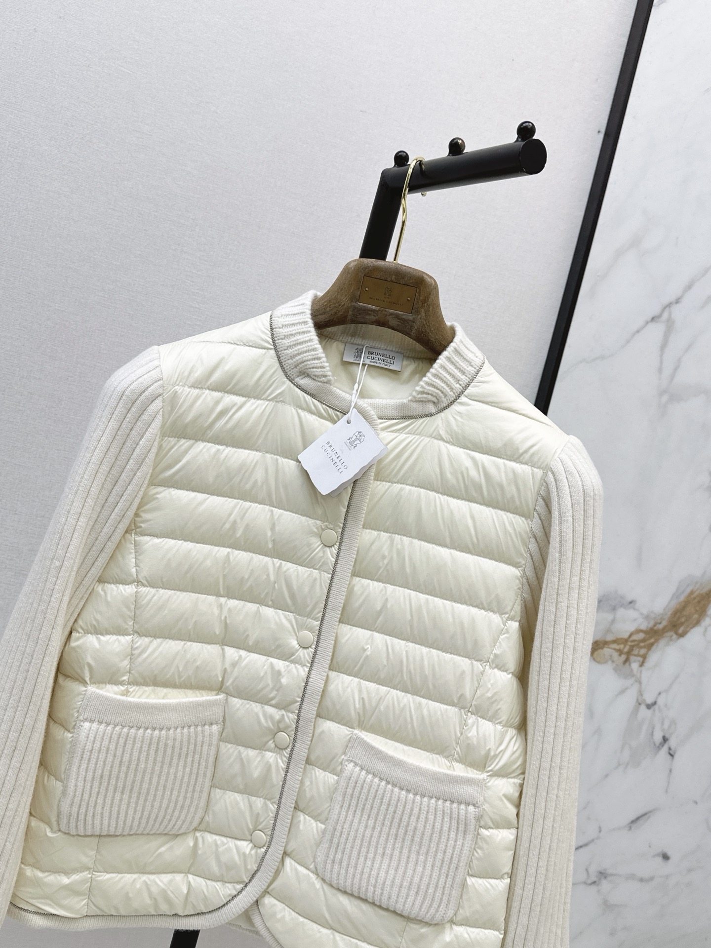 Brun 26fw wool knit contract down jacket