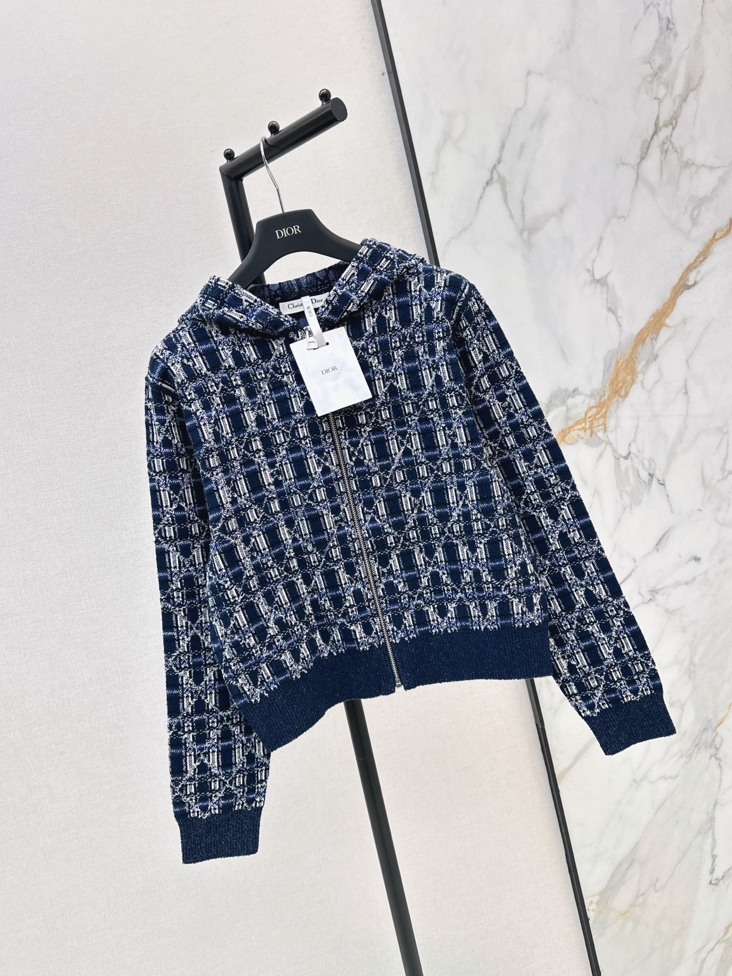 CD 26fw check jacquard knit jacket