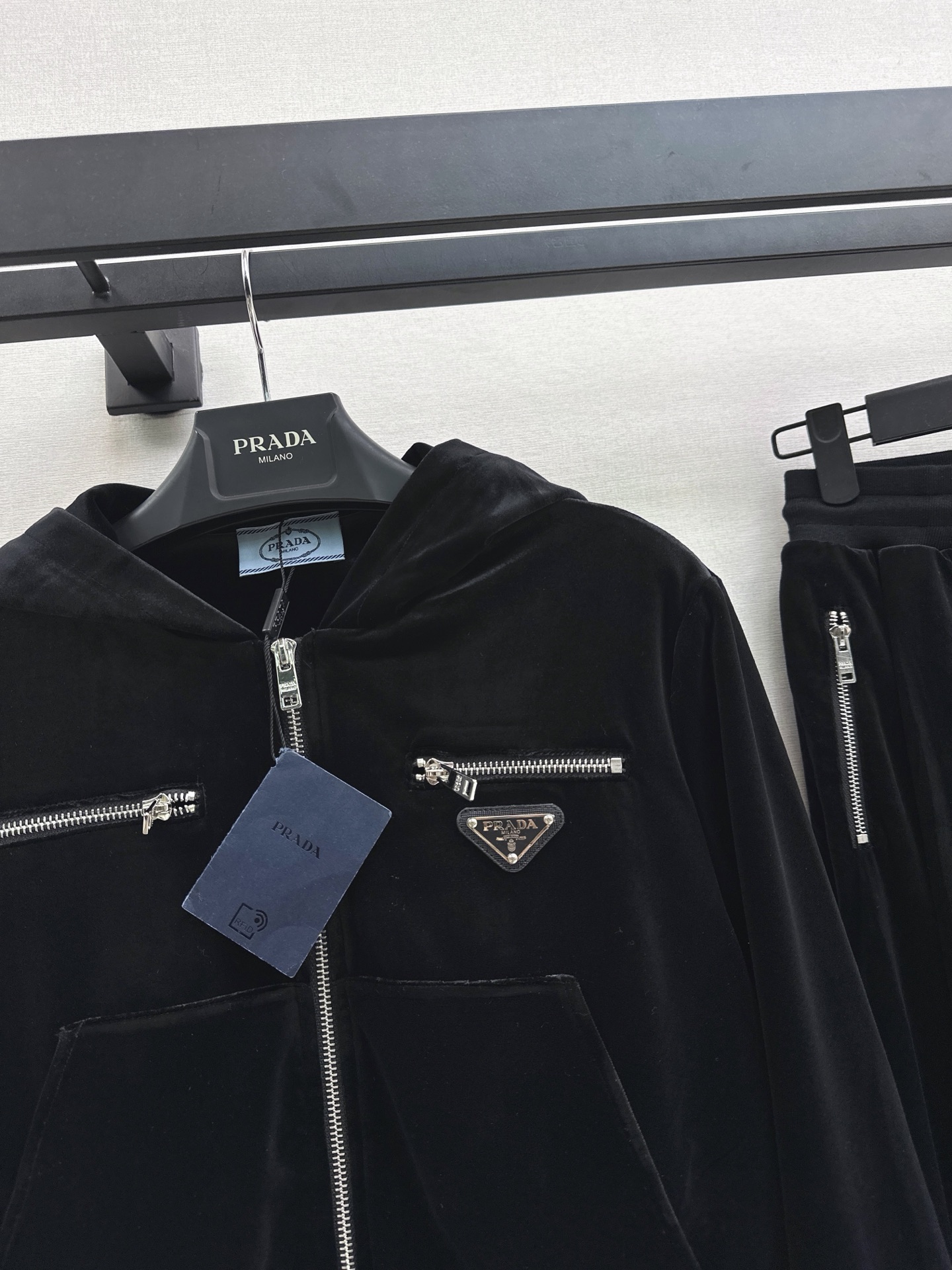 Pra 26fw hooded cropped jacket pants sets