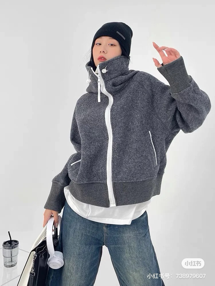 Can 26ss wool hooded jacket